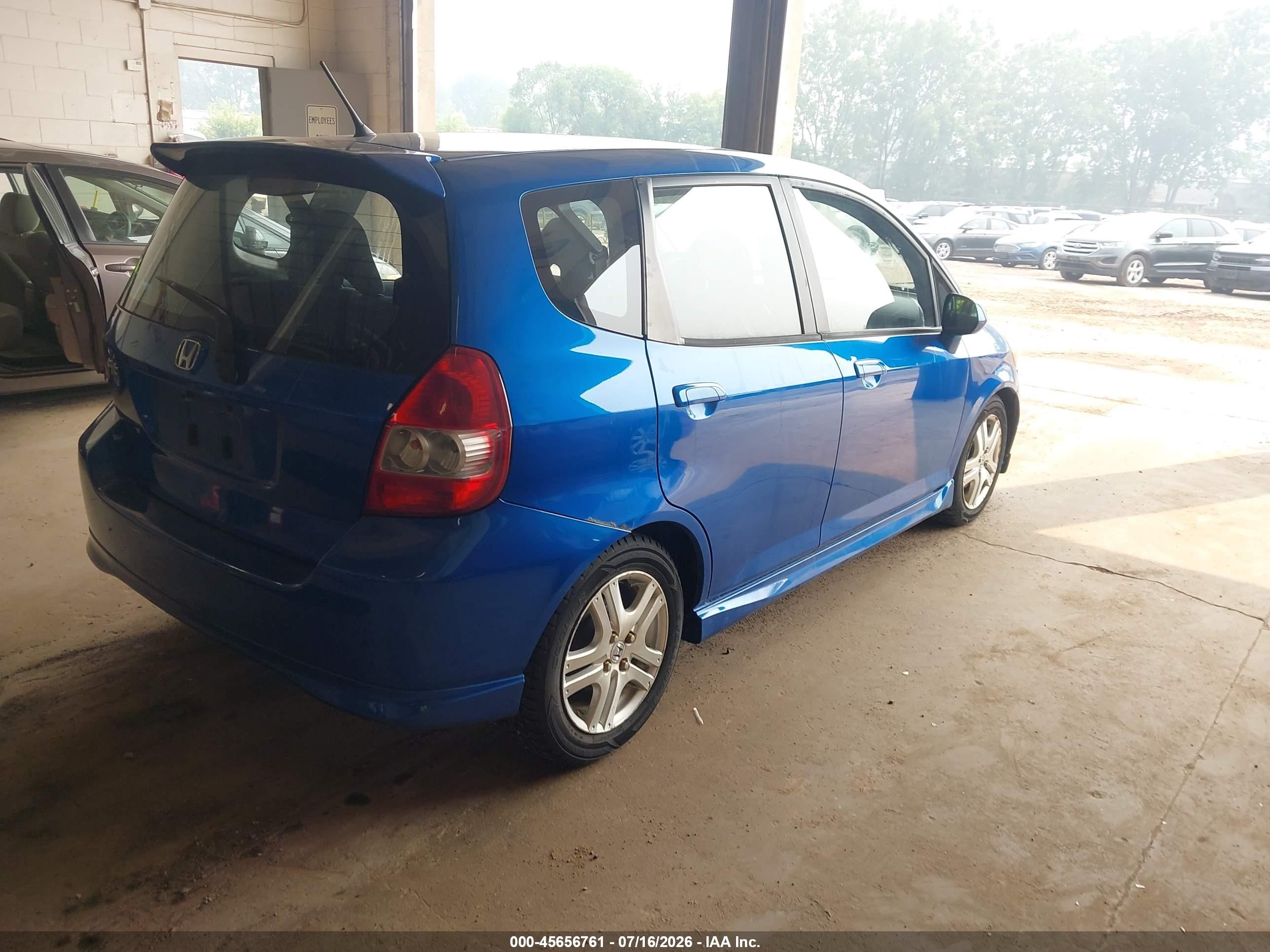 2007 Honda Fit Sport Blue vin: JHMGD38657S053450