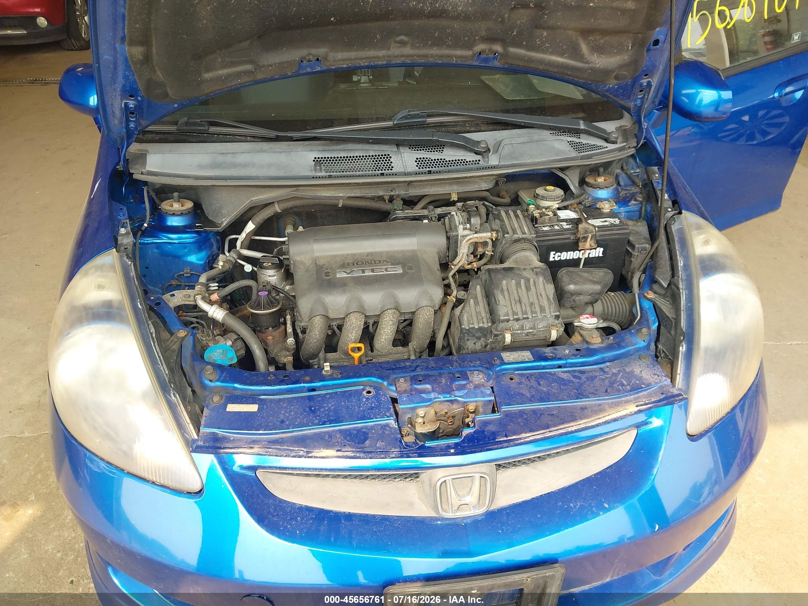 2007 Honda Fit Sport Blue vin: JHMGD38657S053450