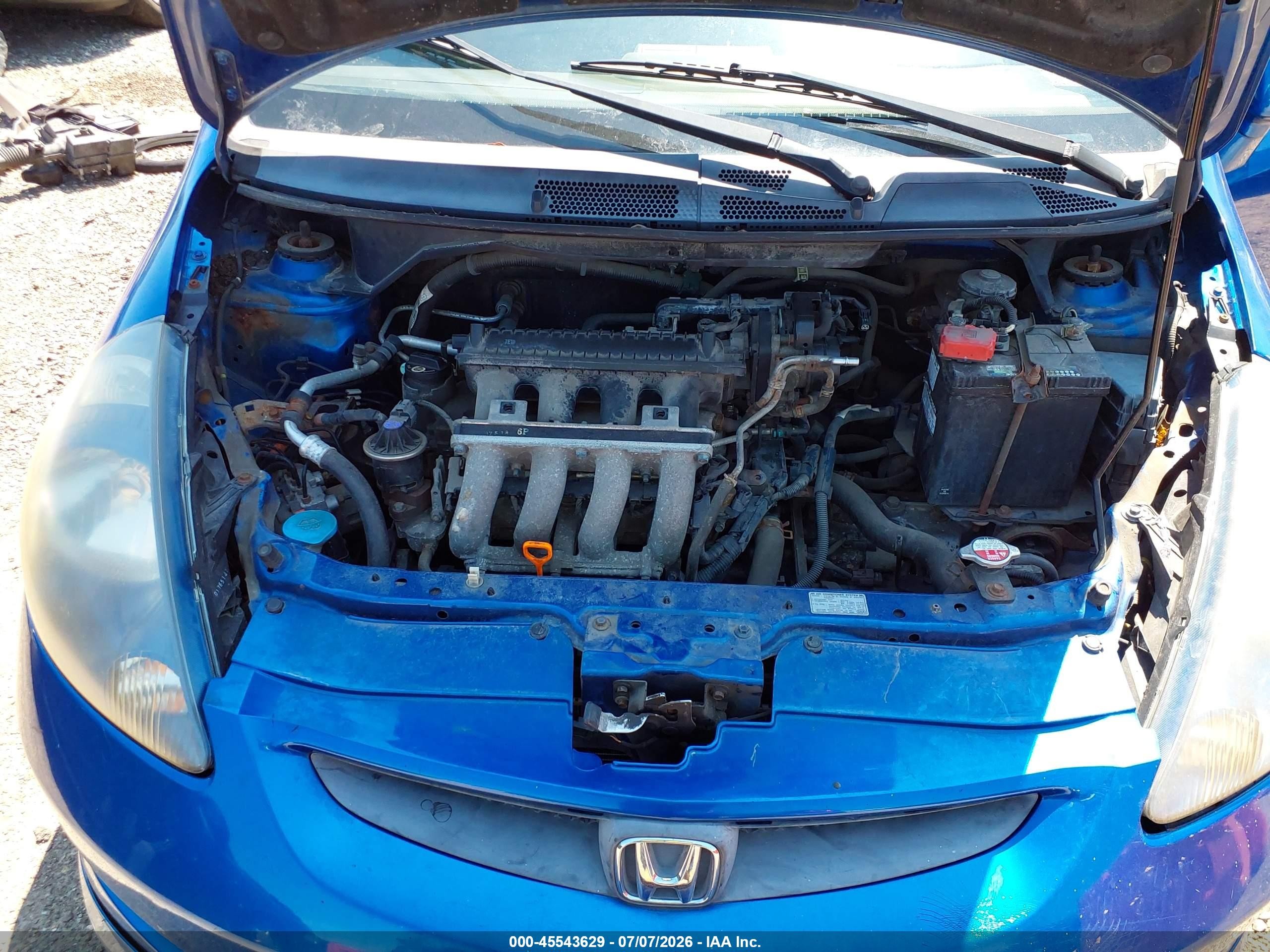 2007 Honda Fit Sport Blue vin: JHMGD38657S053464