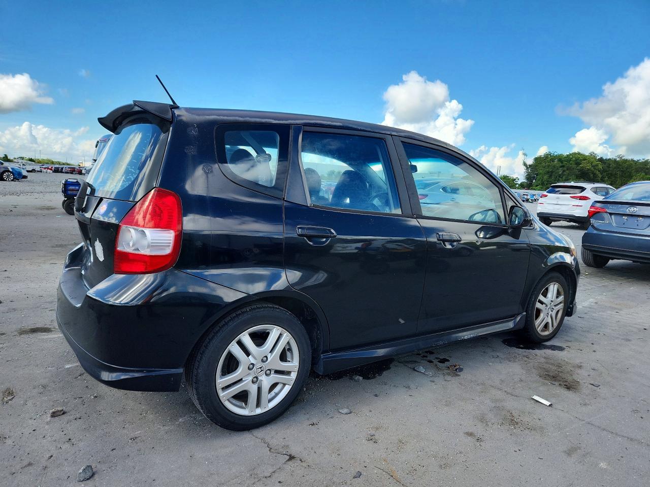 2007 Honda Fit S Black vin: JHMGD38657S062598