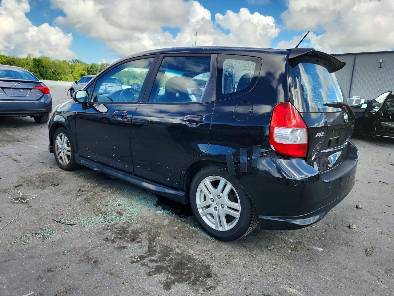 2007 Honda Fit S Black vin: JHMGD38657S062598