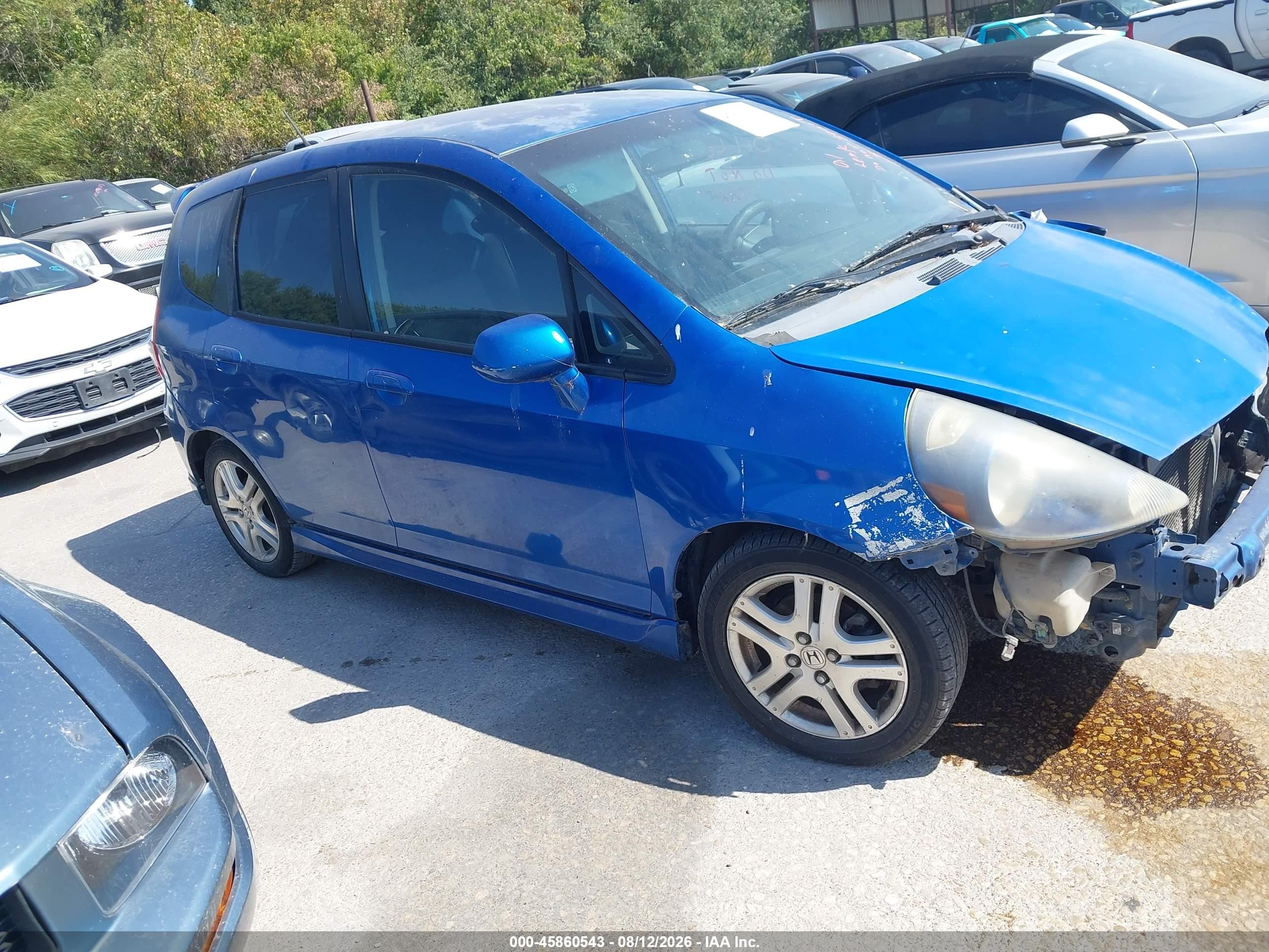 2007 Honda Fit Sport Blue vin: JHMGD38657S068420