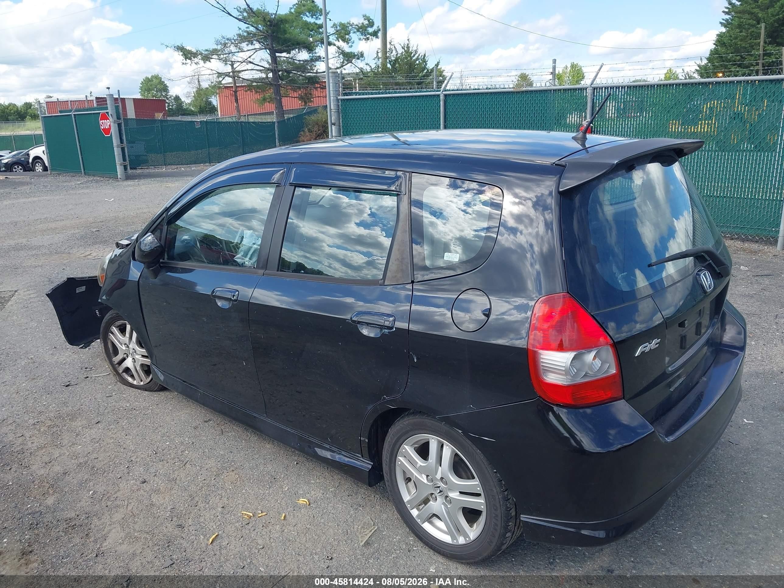 2008 Honda Fit Sport Black vin: JHMGD38658S002516