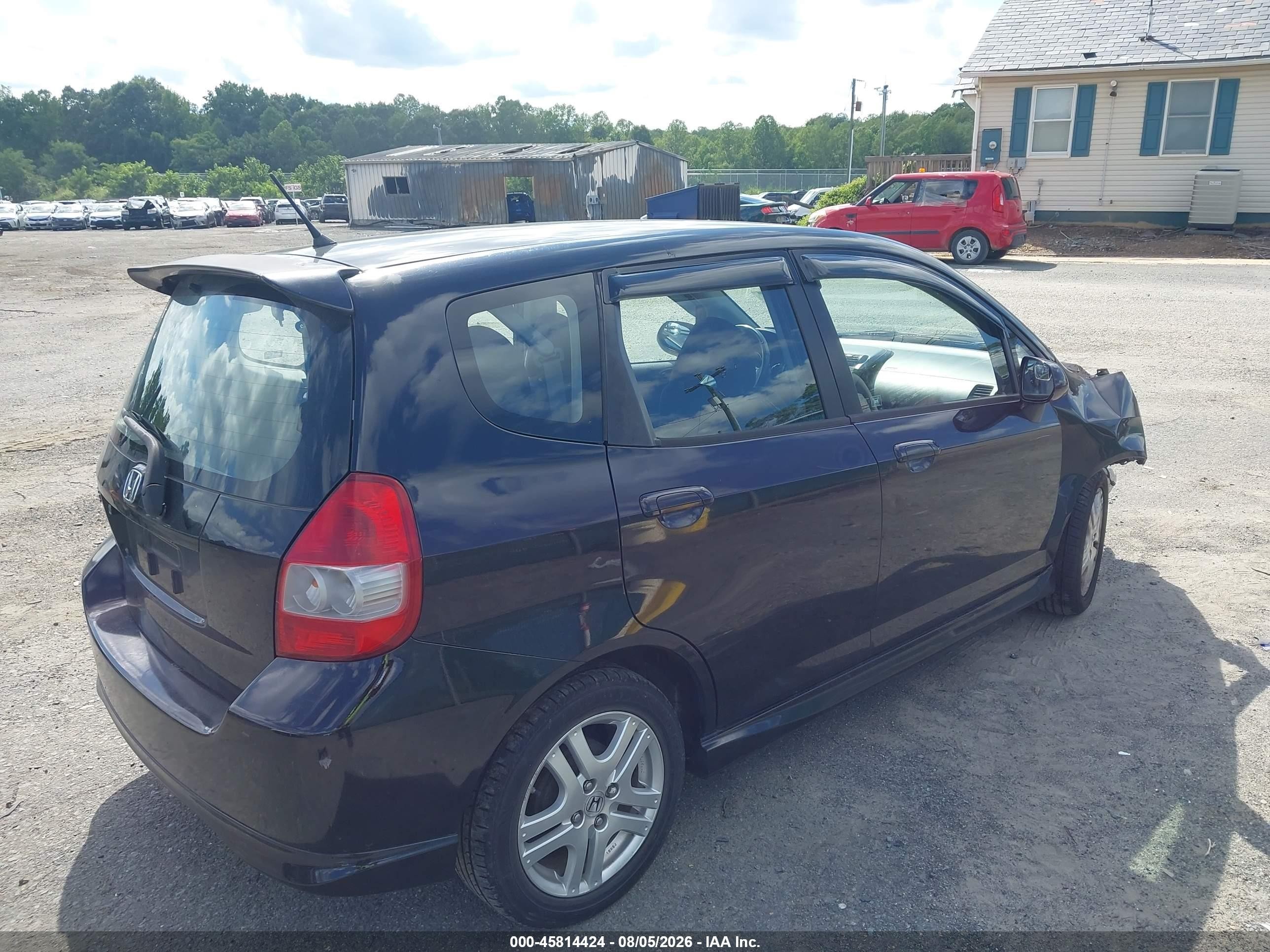 2008 Honda Fit Sport Black vin: JHMGD38658S002516