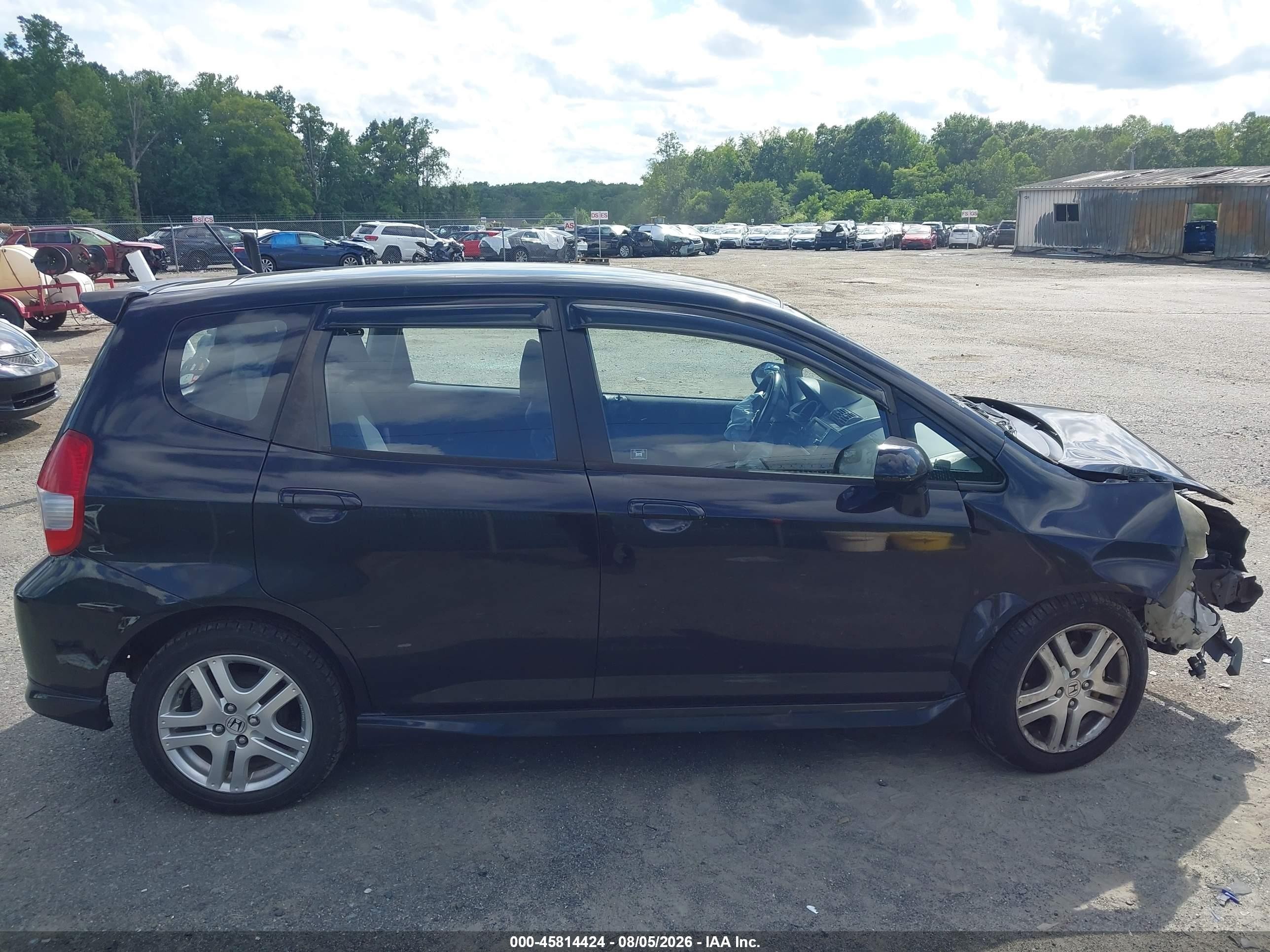 2008 Honda Fit Sport Black vin: JHMGD38658S002516