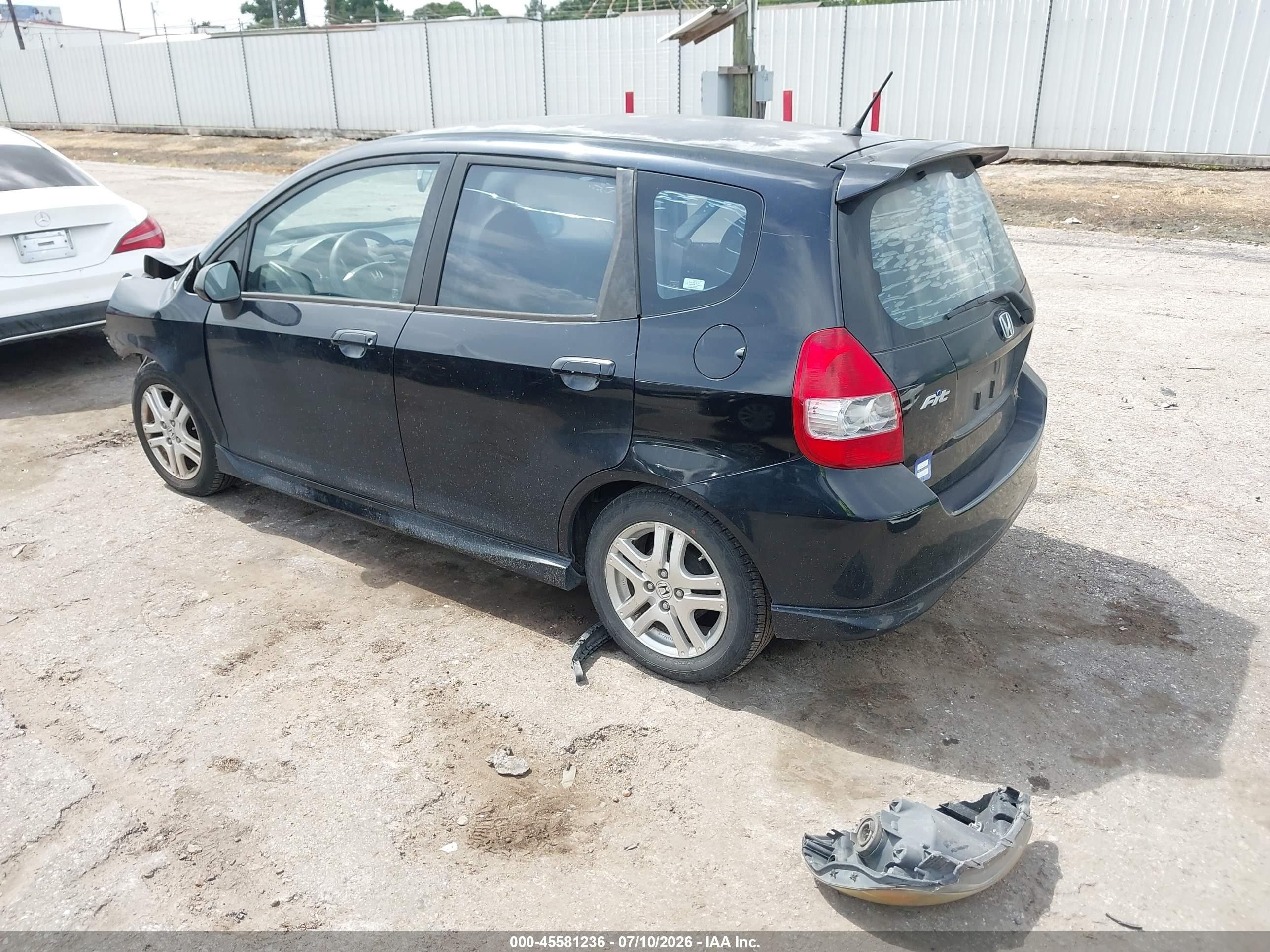 2008 Honda Fit Sport Black vin: JHMGD38658S028792