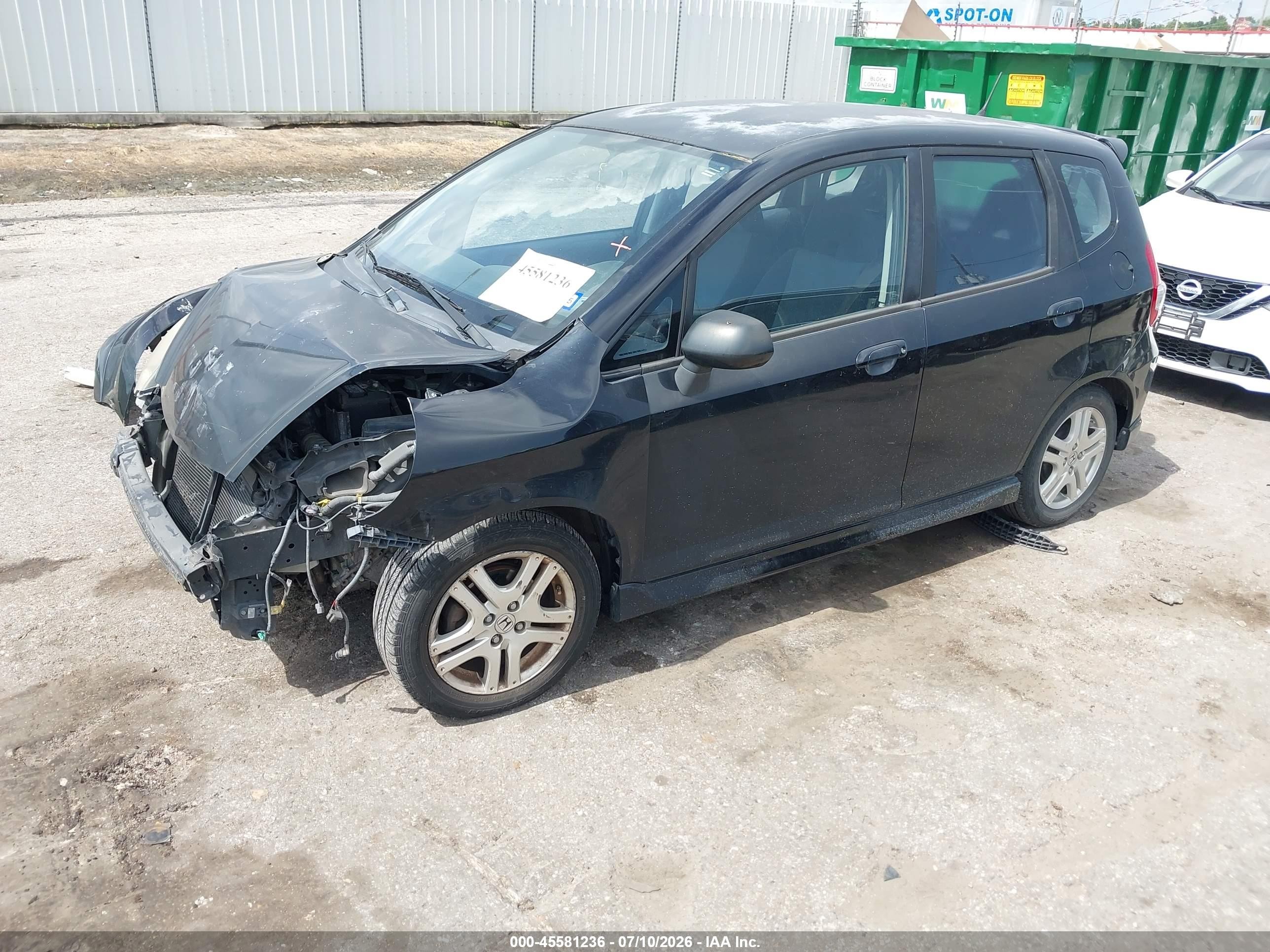 2008 Honda Fit Sport Black vin: JHMGD38658S028792