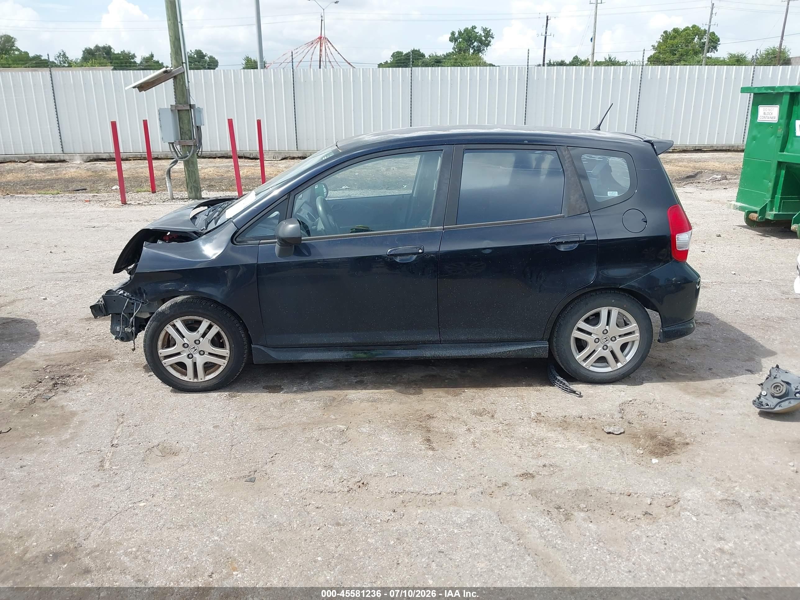 2008 Honda Fit Sport Black vin: JHMGD38658S028792