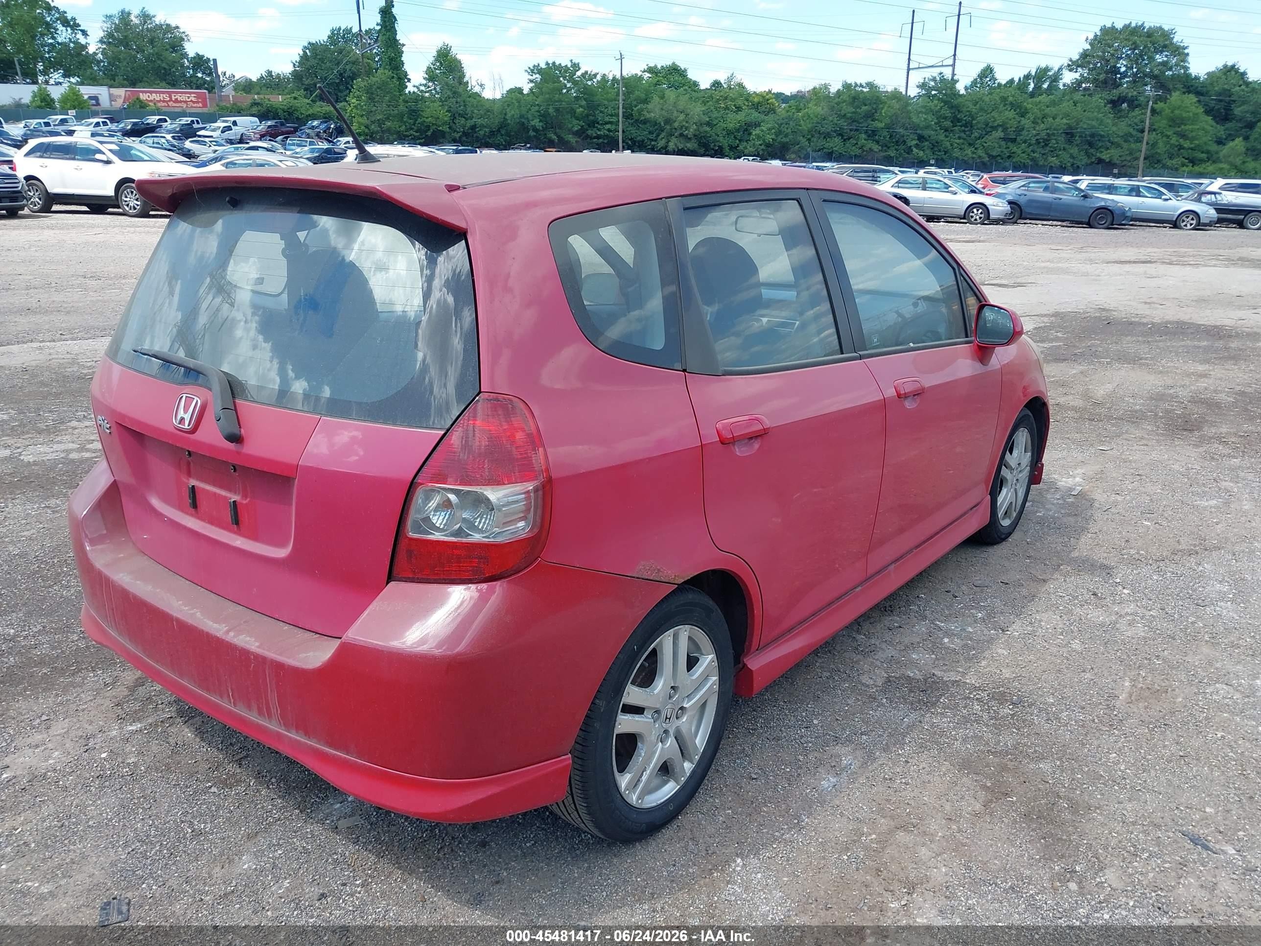 2007 Honda Fit Sport Red vin: JHMGD38667S014530