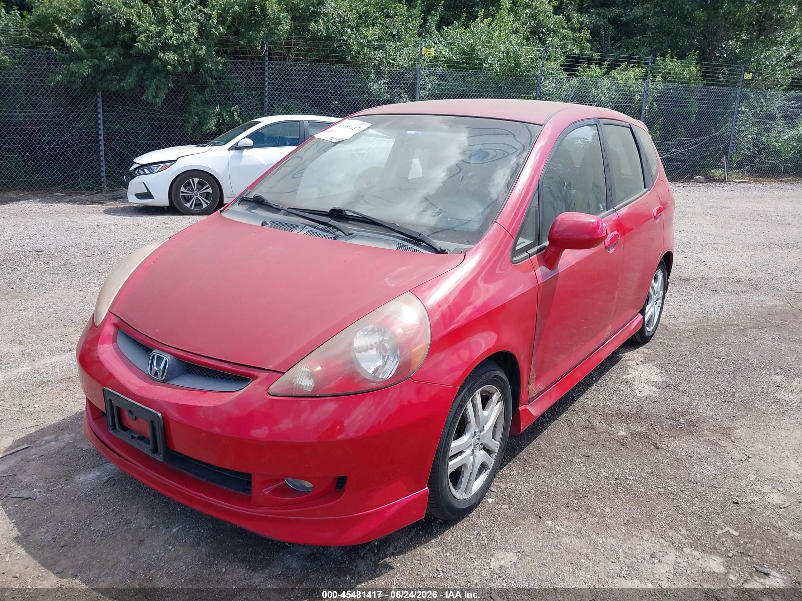 2007 Honda Fit Sport Red vin: JHMGD38667S014530