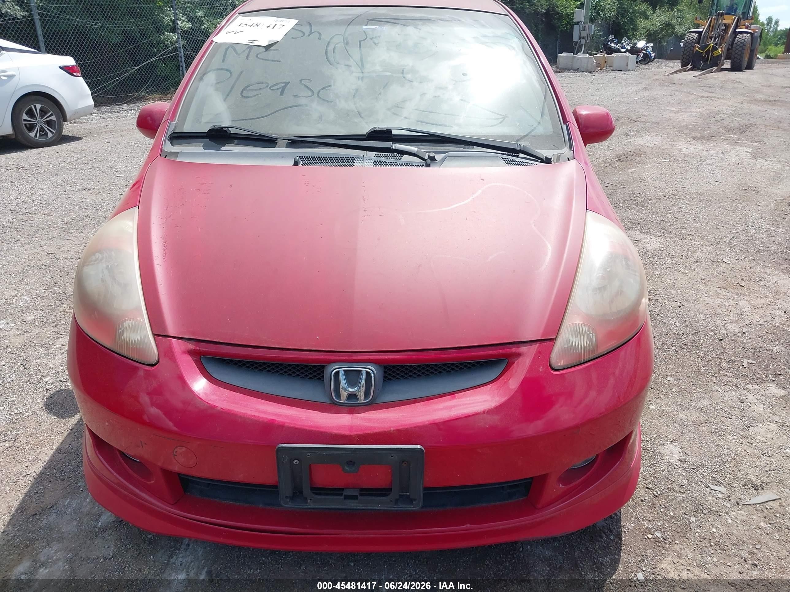 2007 Honda Fit Sport Red vin: JHMGD38667S014530