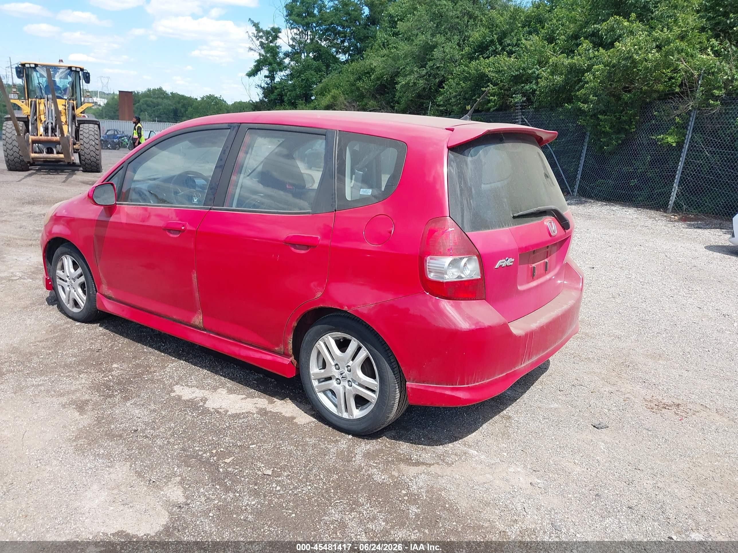 2007 Honda Fit Sport Red vin: JHMGD38667S014530