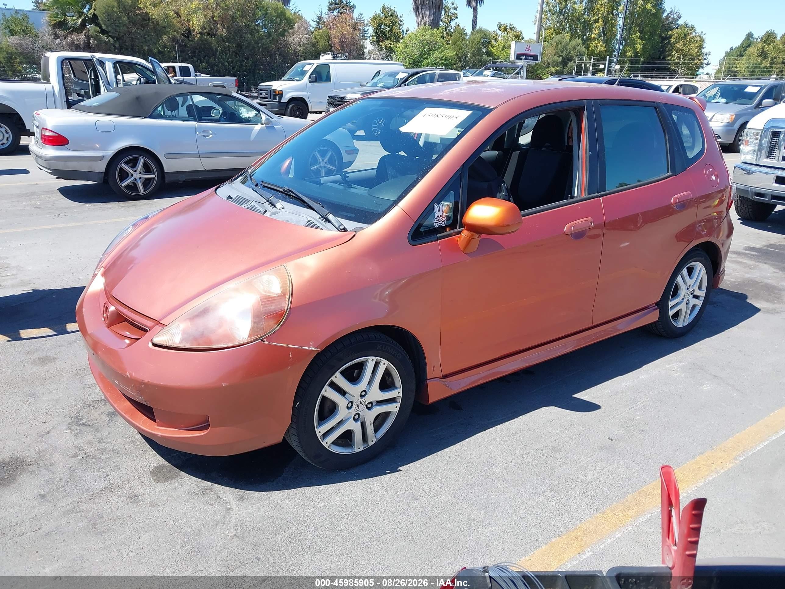 2007 Honda Fit Sport Orange vin: JHMGD38667S016987
