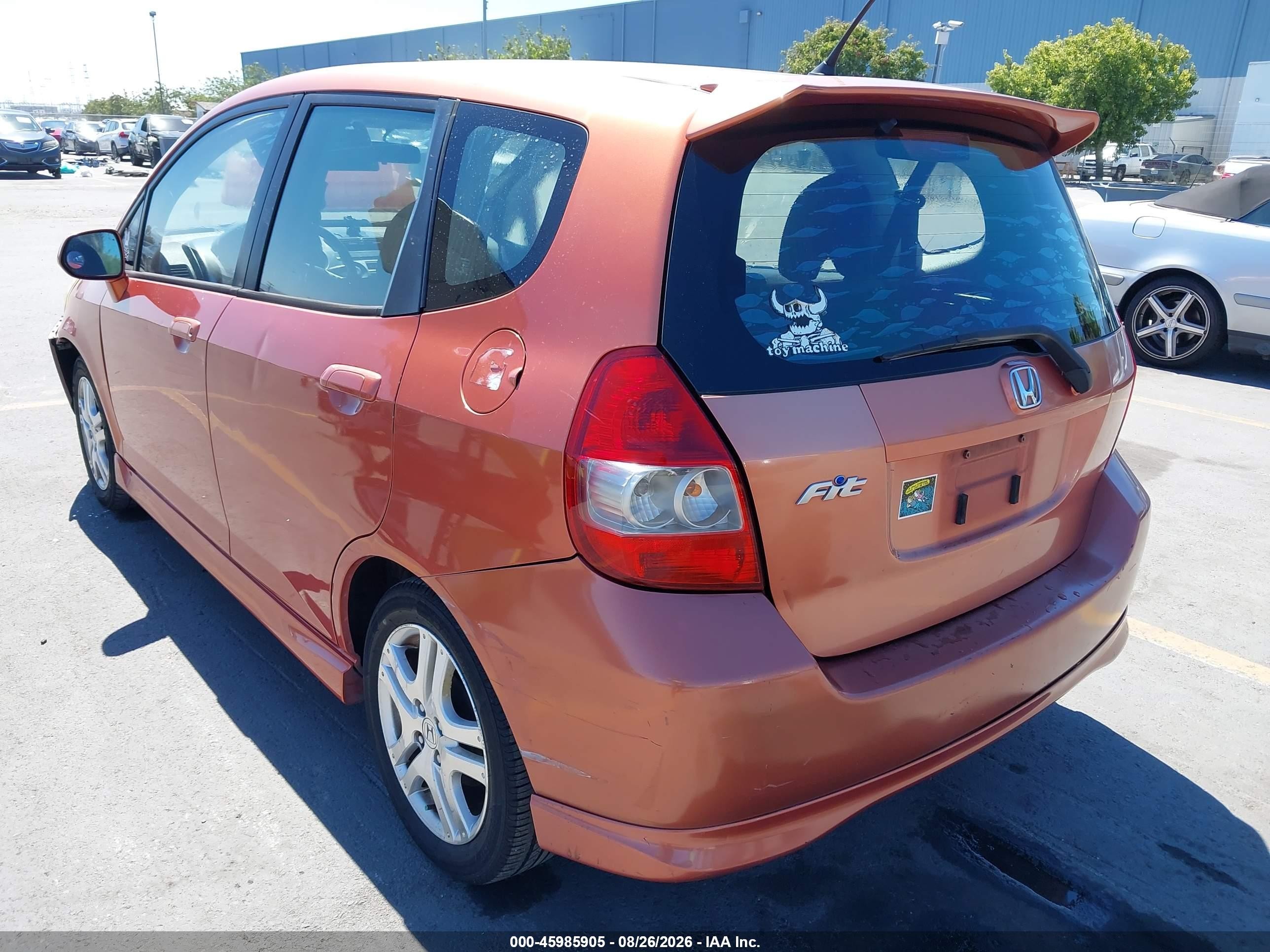 2007 Honda Fit Sport Orange vin: JHMGD38667S016987
