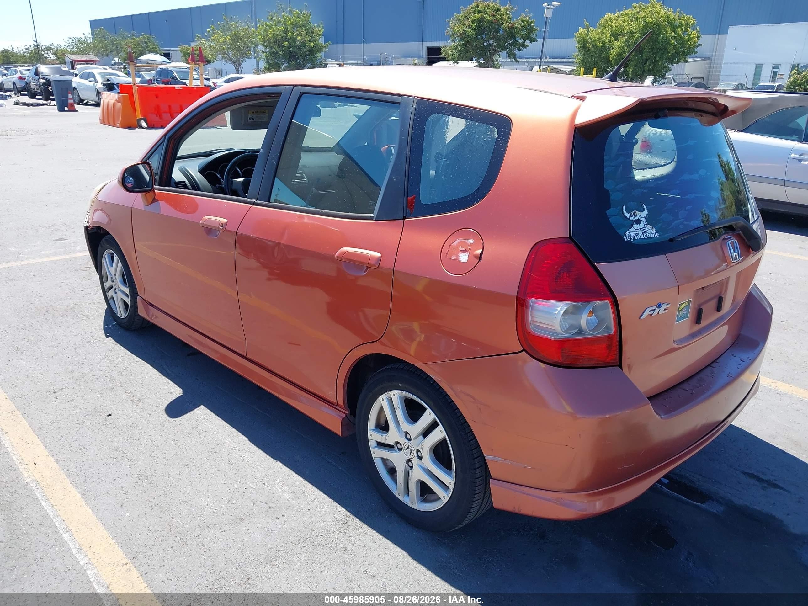 2007 Honda Fit Sport Orange vin: JHMGD38667S016987