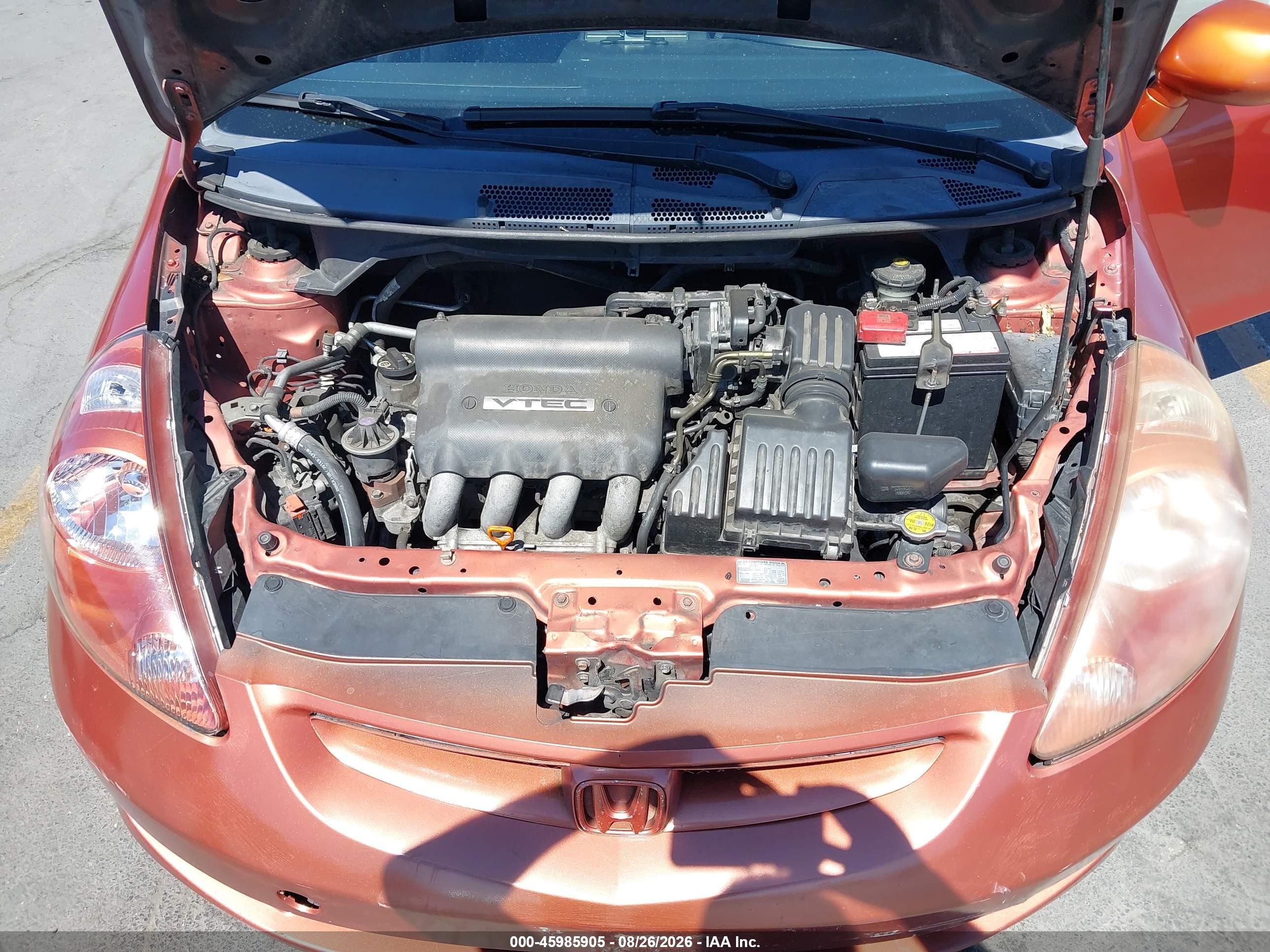 2007 Honda Fit Sport Orange vin: JHMGD38667S016987