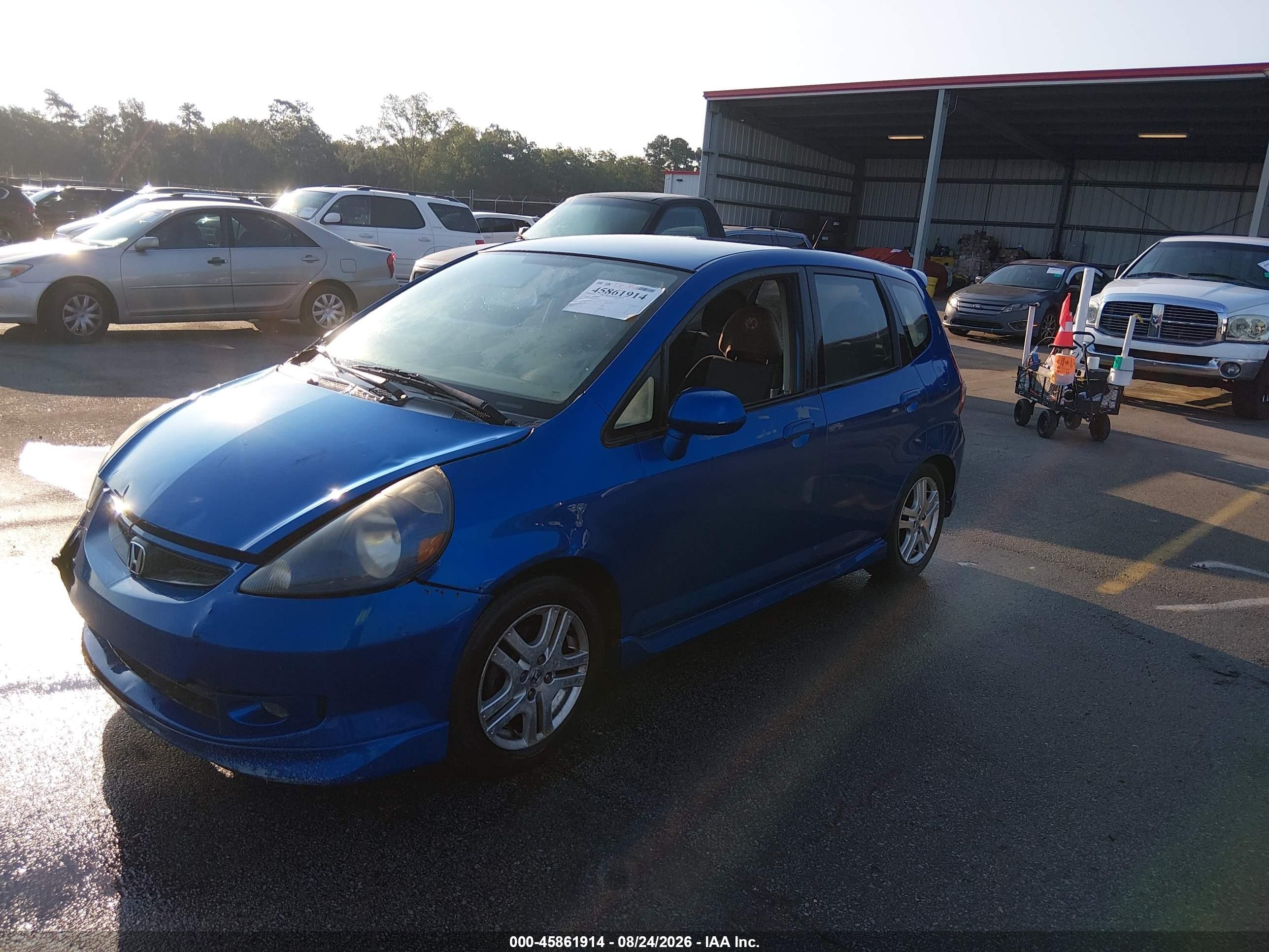 2007 Honda Fit Sport Blue vin: JHMGD38667S030873