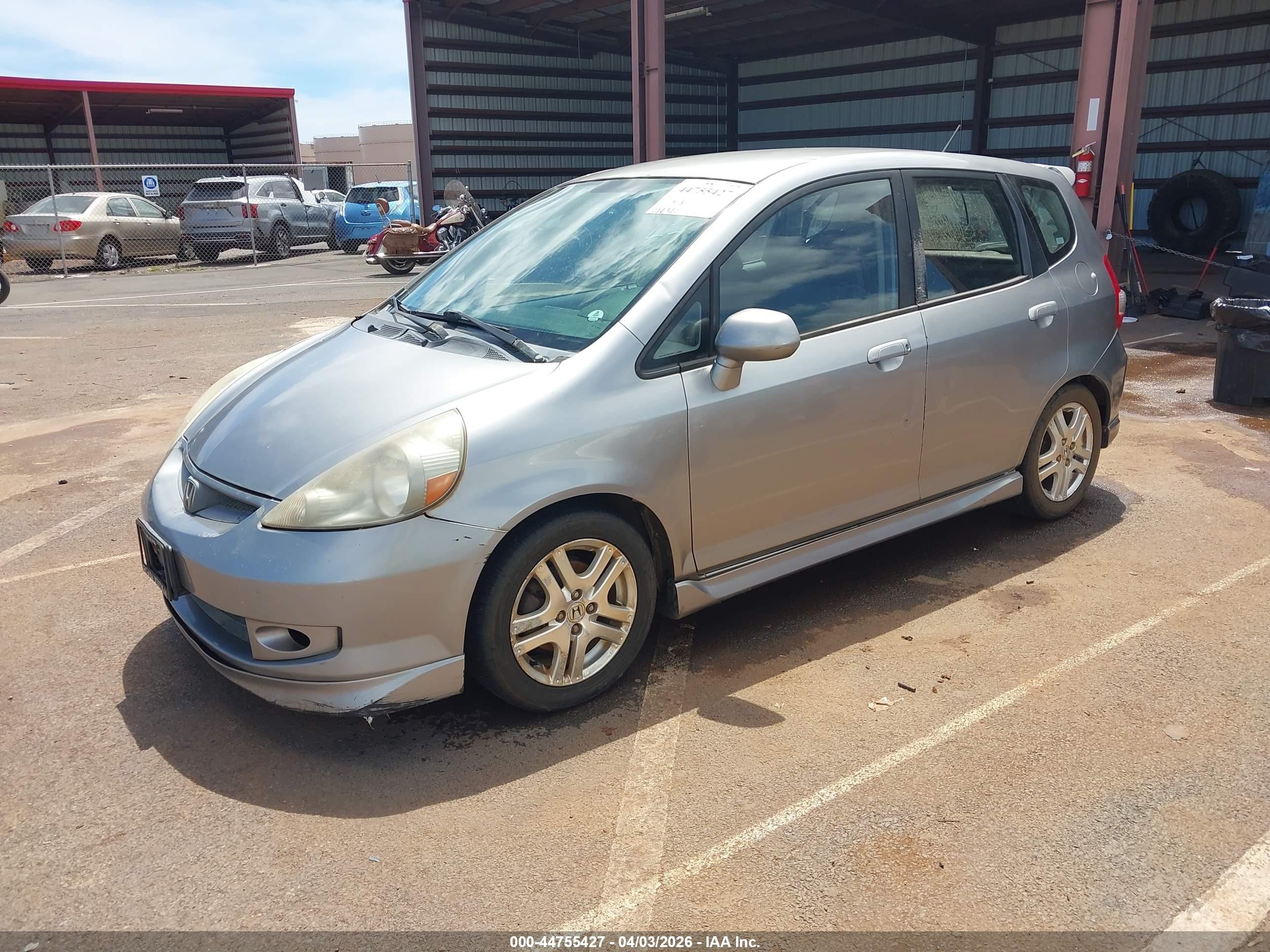 2007 Honda Fit Sport Gray vin: JHMGD38667S042506
