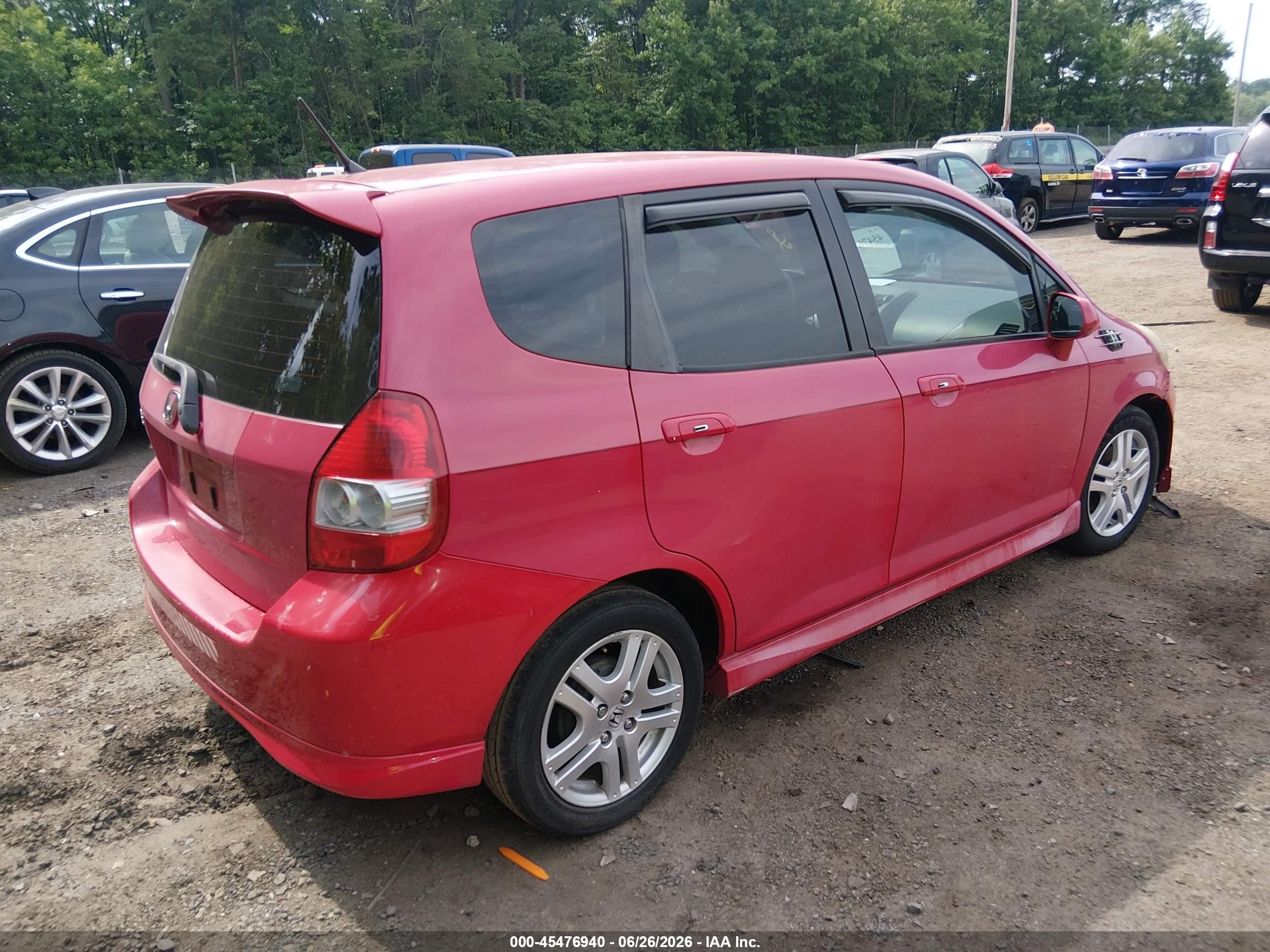 2007 Honda Fit Sport Red vin: JHMGD38667S055093