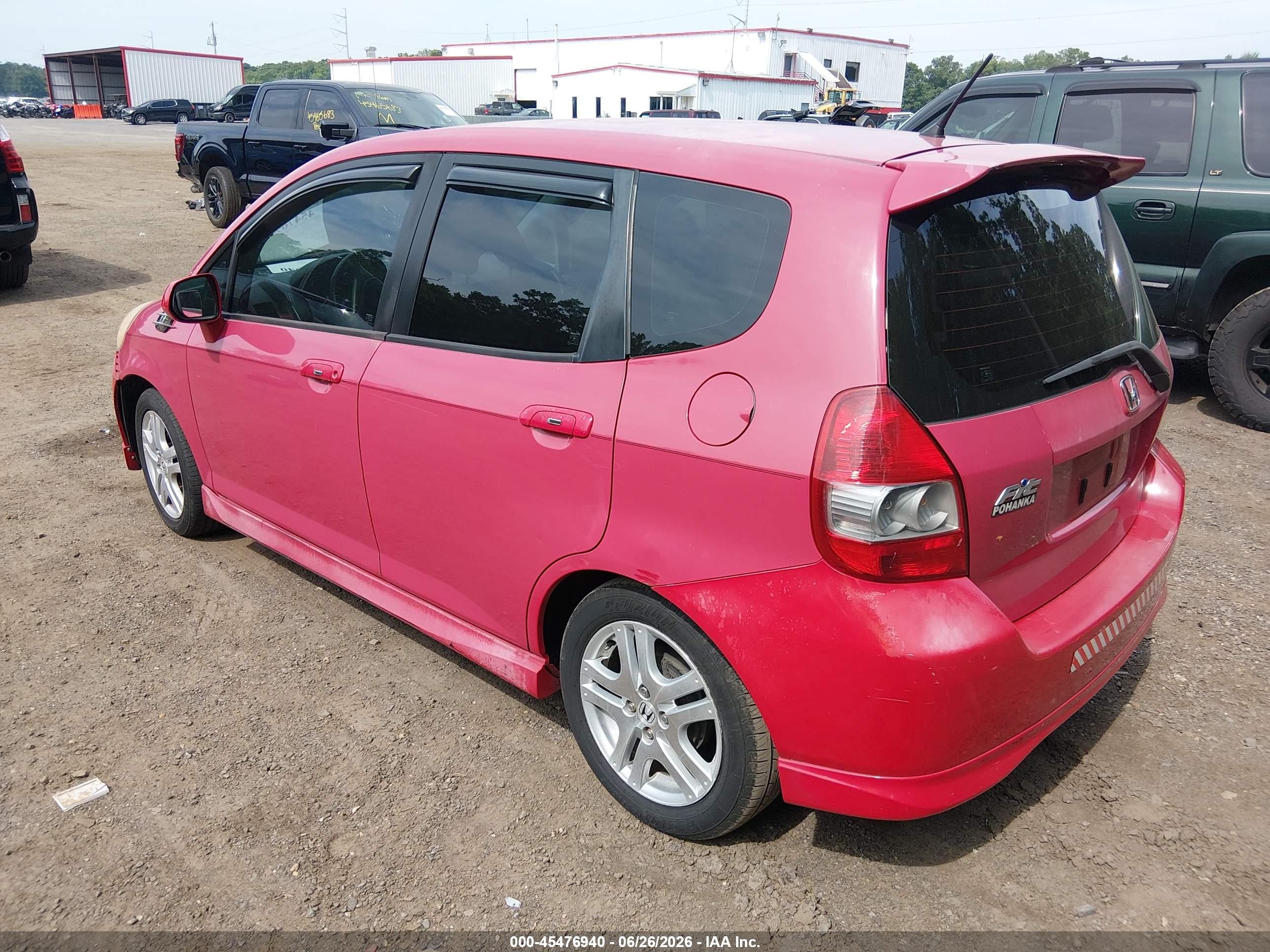 2007 Honda Fit Sport Red vin: JHMGD38667S055093