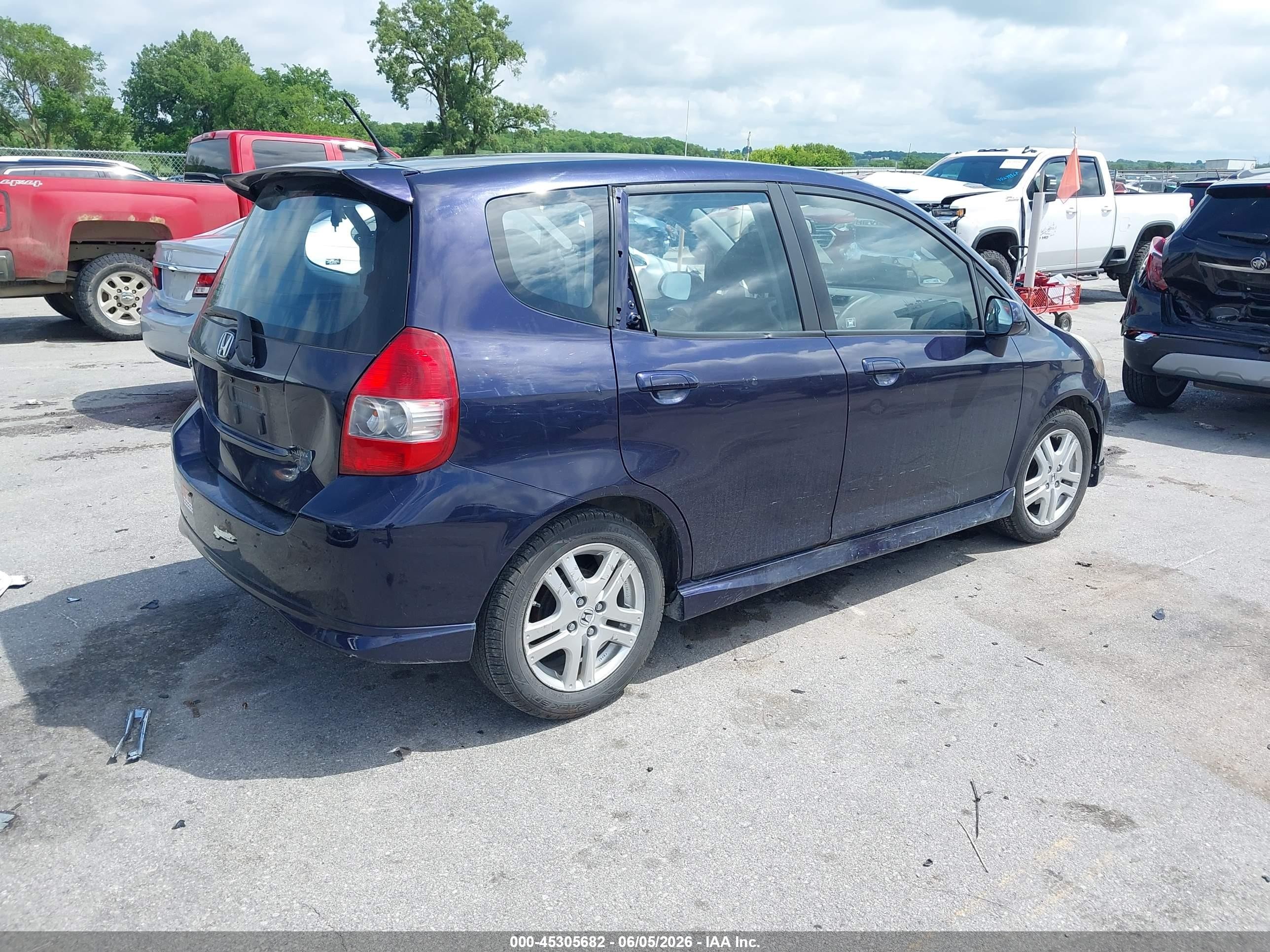 2008 Honda Fit Sport Синий vin: JHMGD38668S015002