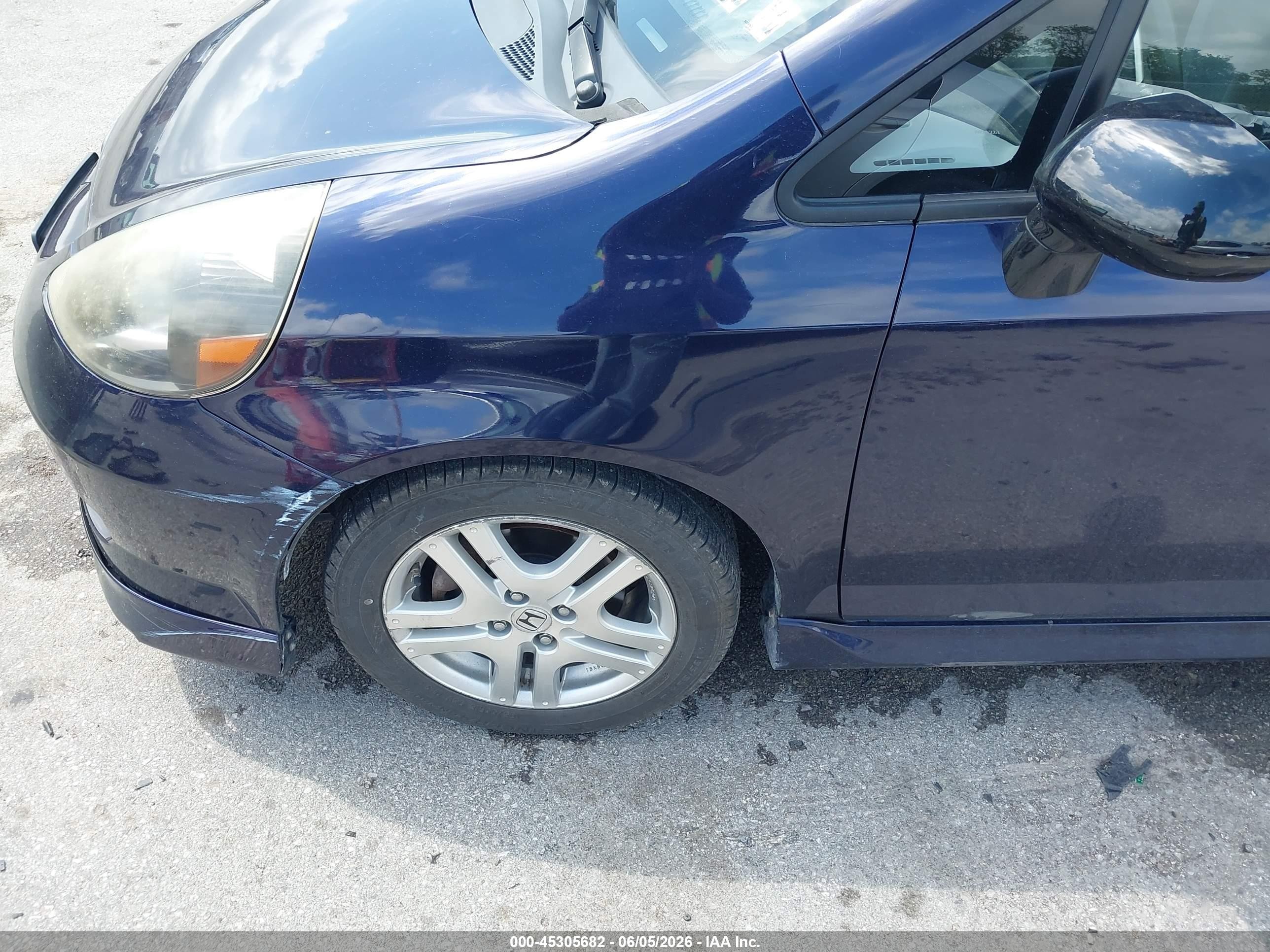 2008 Honda Fit Sport Синий vin: JHMGD38668S015002