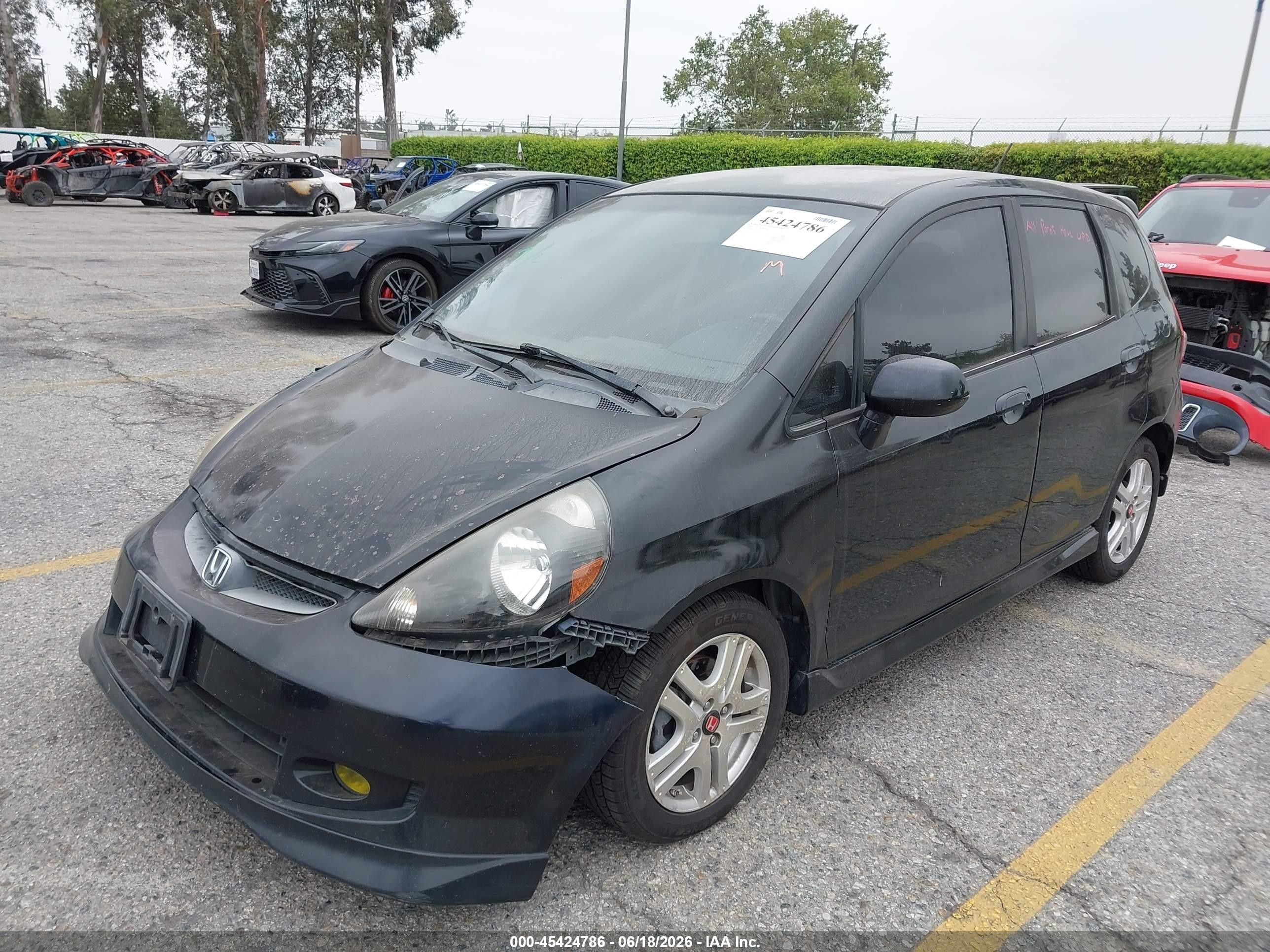 2008 Honda Fit Sport Black vin: JHMGD38668S025397