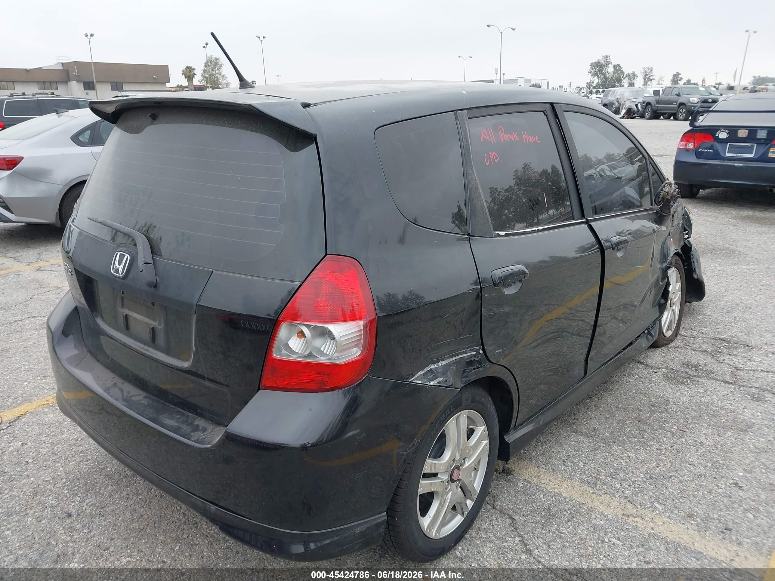 2008 Honda Fit Sport Black vin: JHMGD38668S025397