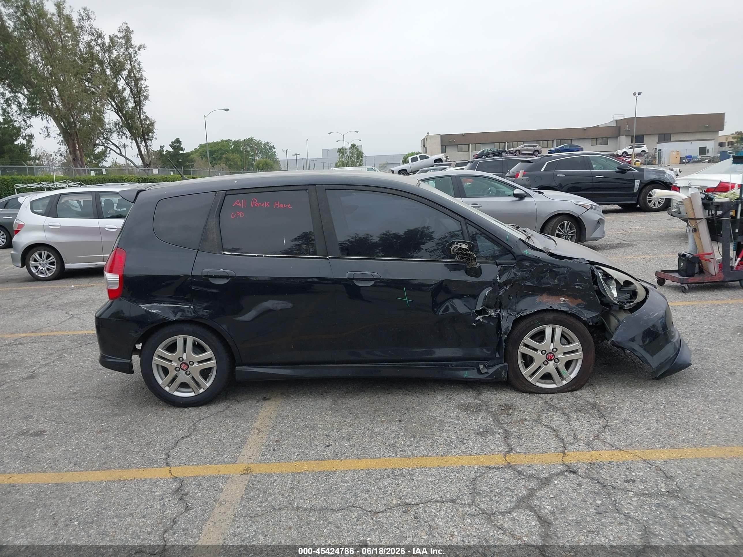 2008 Honda Fit Sport Black vin: JHMGD38668S025397