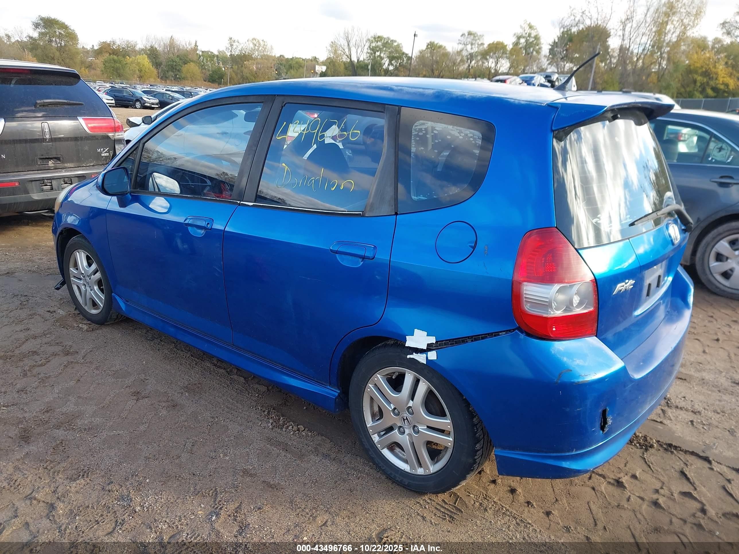 2008 Honda Fit Sport Синий vin: JHMGD38668S045889