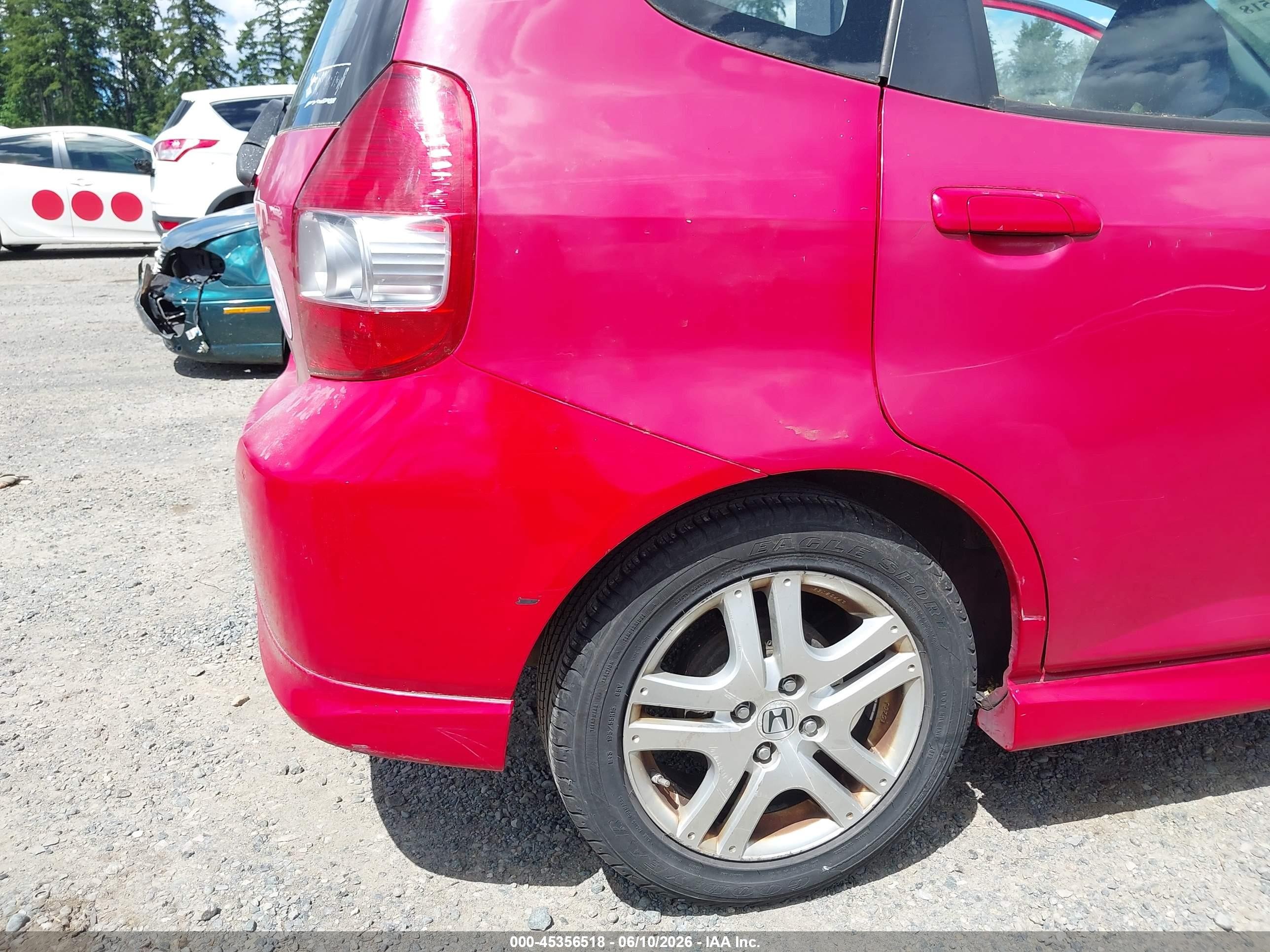 2008 Honda Fit Sport Red vin: JHMGD38668S051322