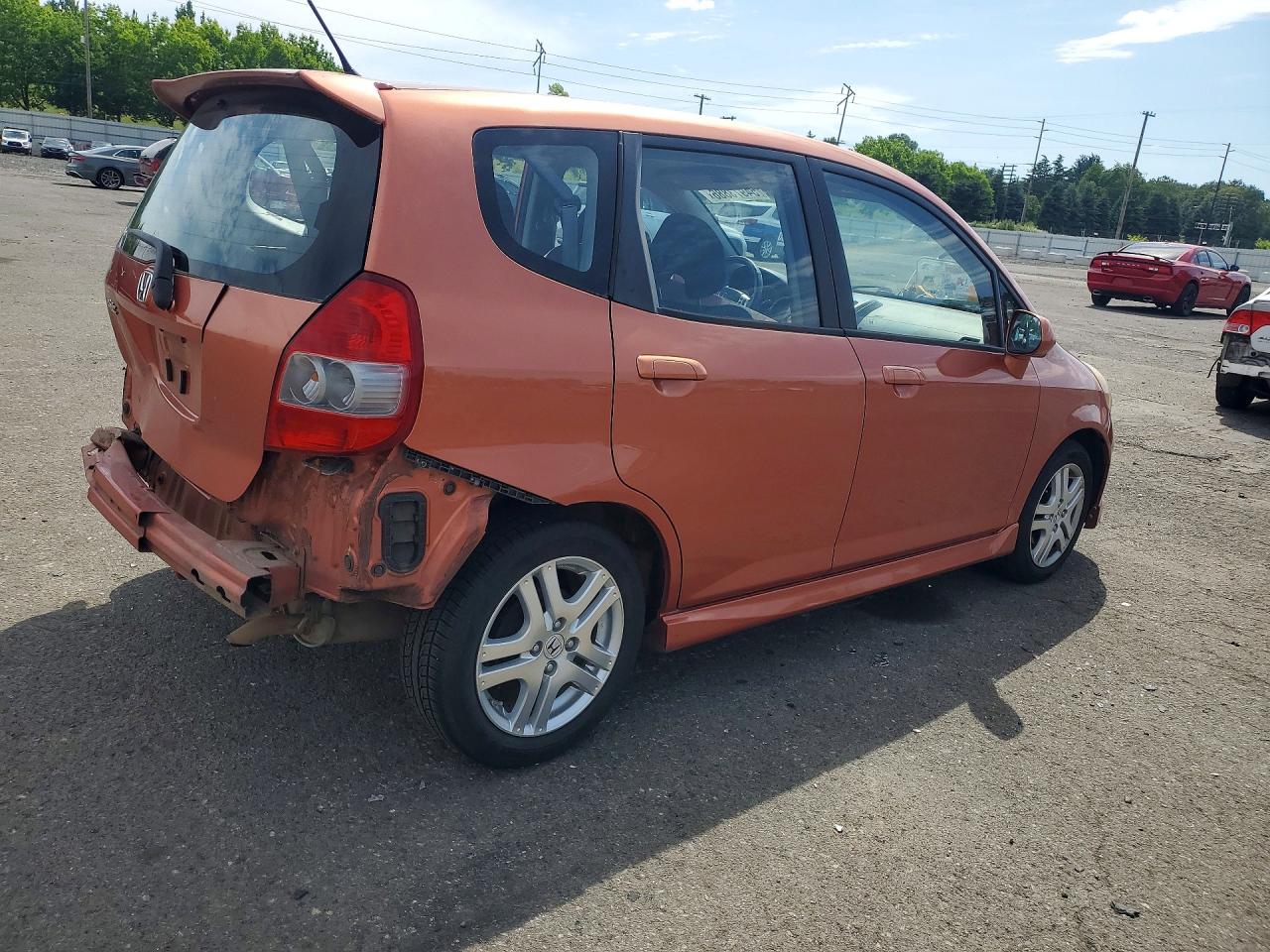2008 Honda Fit Sport Orange vin: JHMGD38668S062143