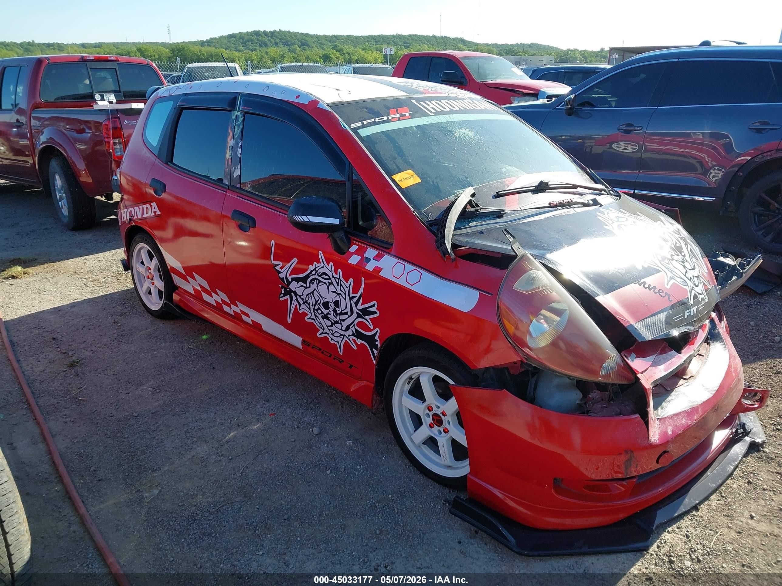 2007 Honda Fit Sport Red vin: JHMGD38677S028971