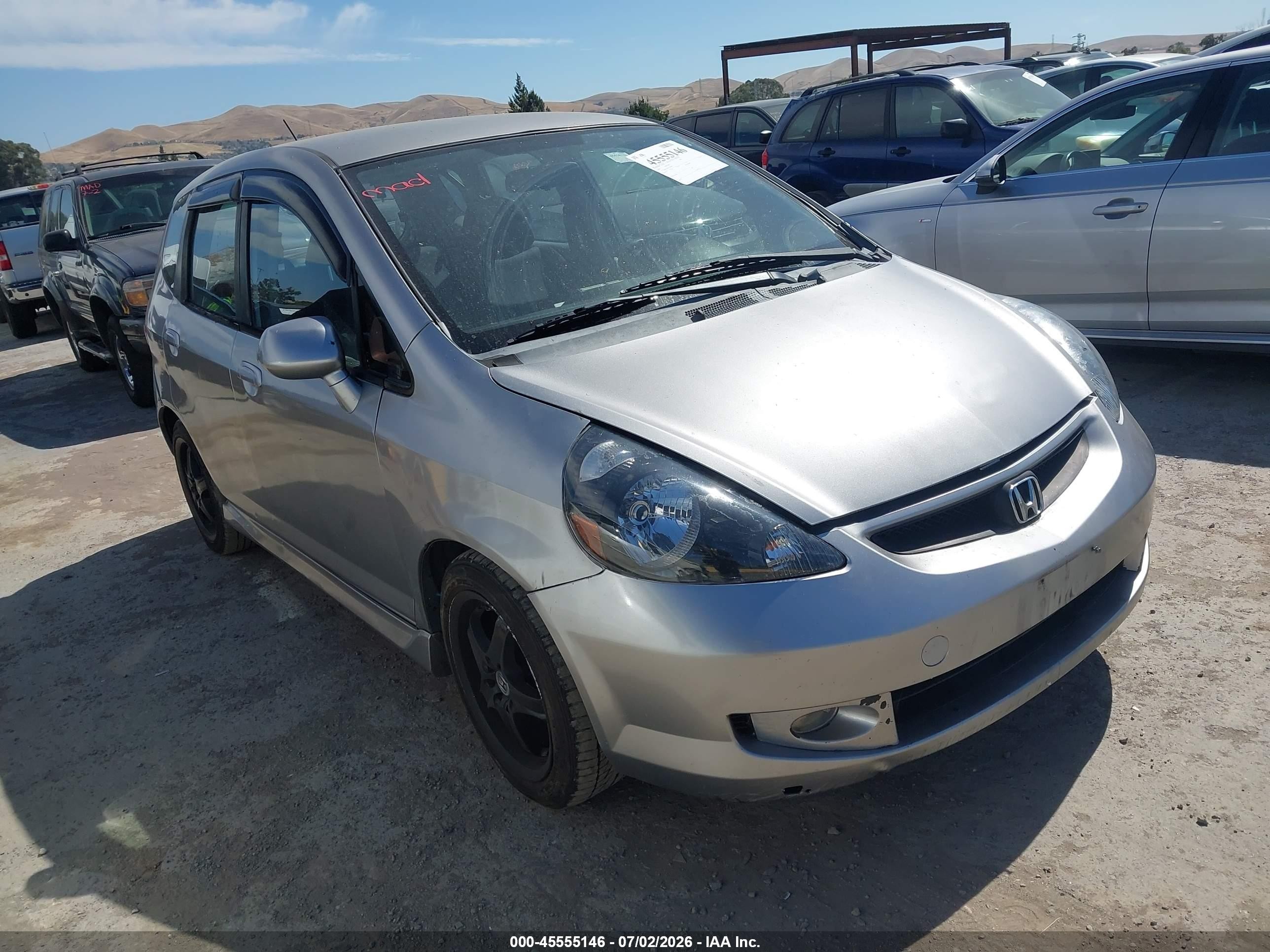 2007 Honda Fit Sport Gray vin: JHMGD38677S046791