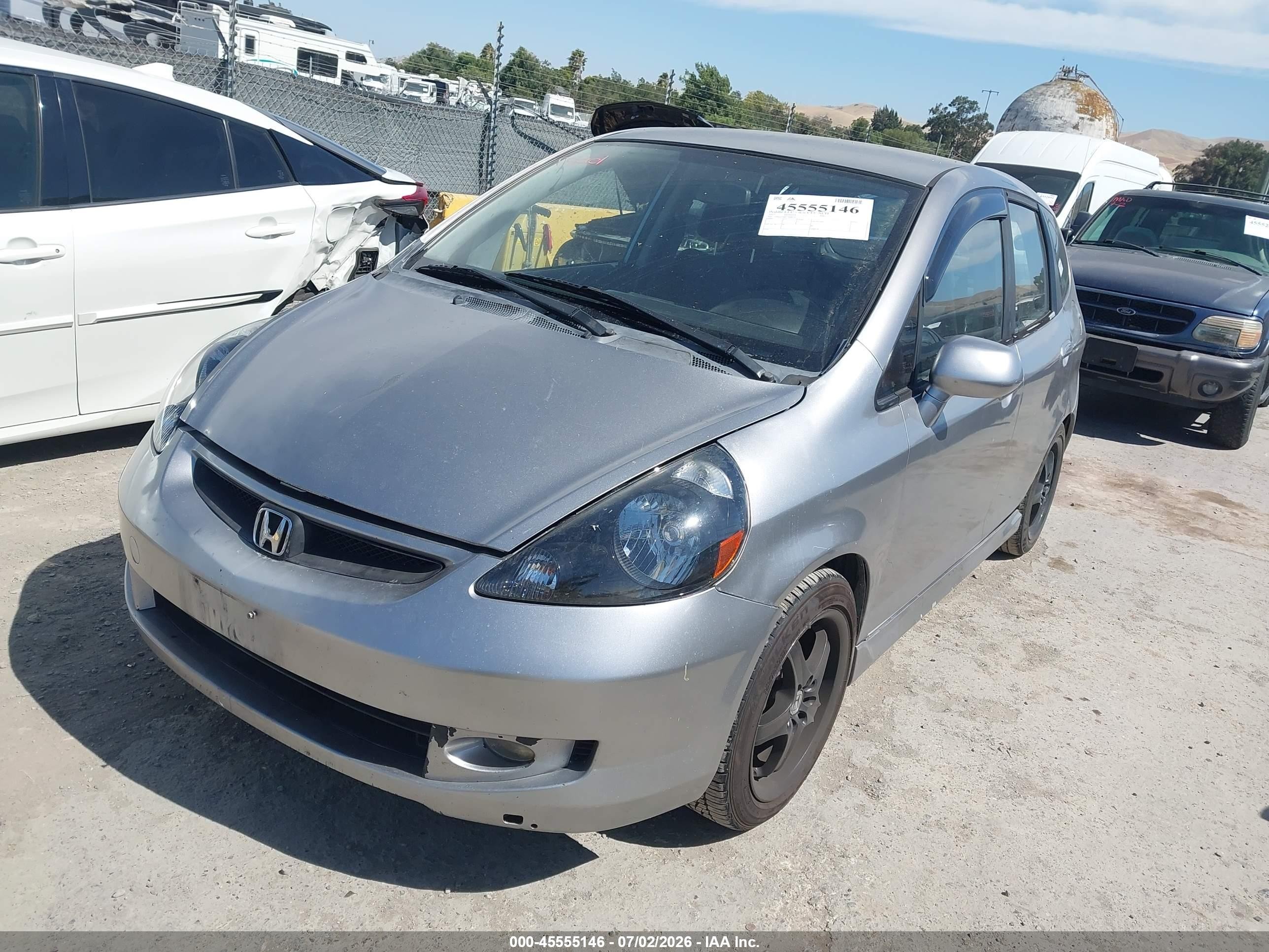 2007 Honda Fit Sport Gray vin: JHMGD38677S046791