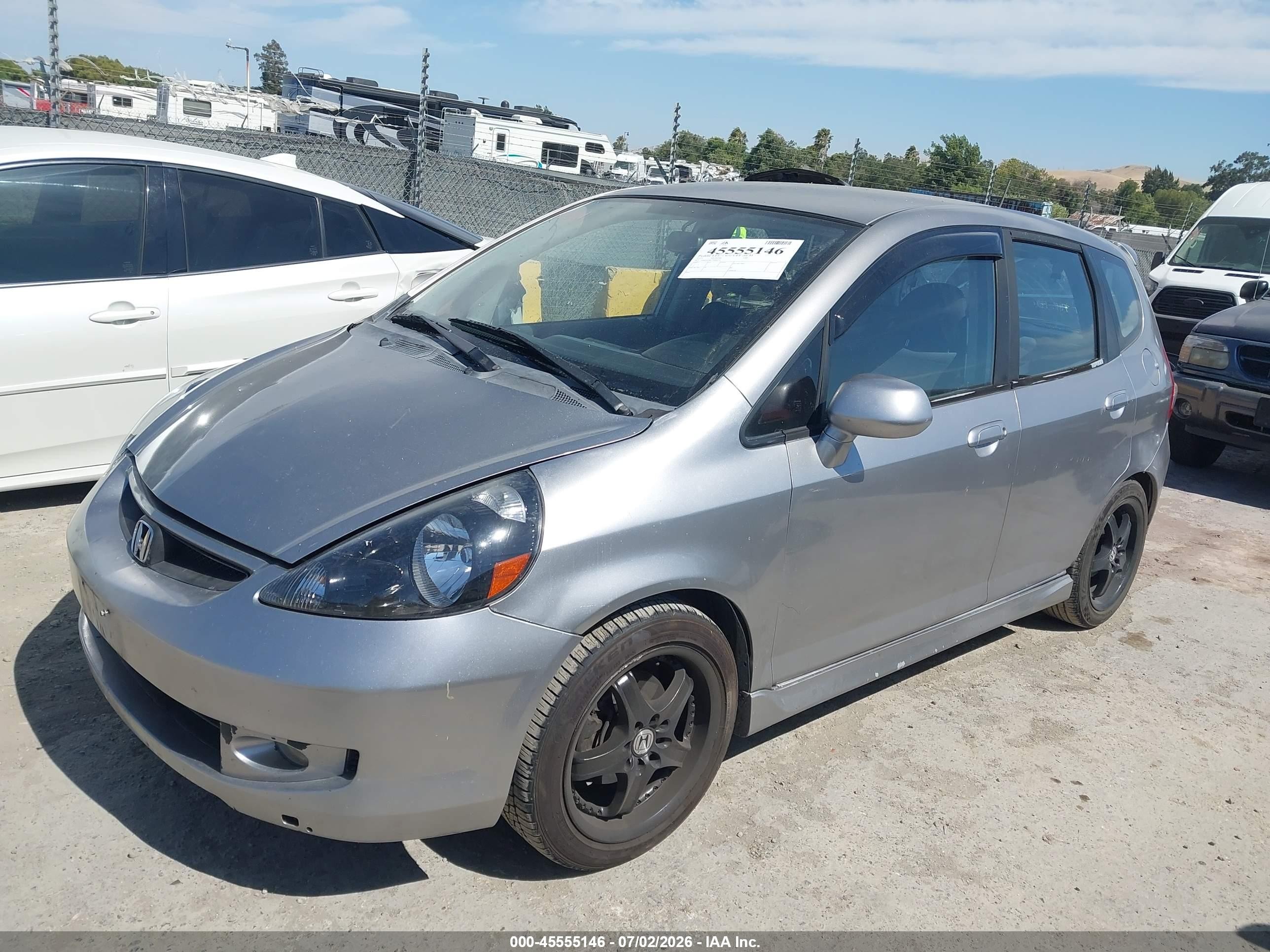 2007 Honda Fit Sport Gray vin: JHMGD38677S046791