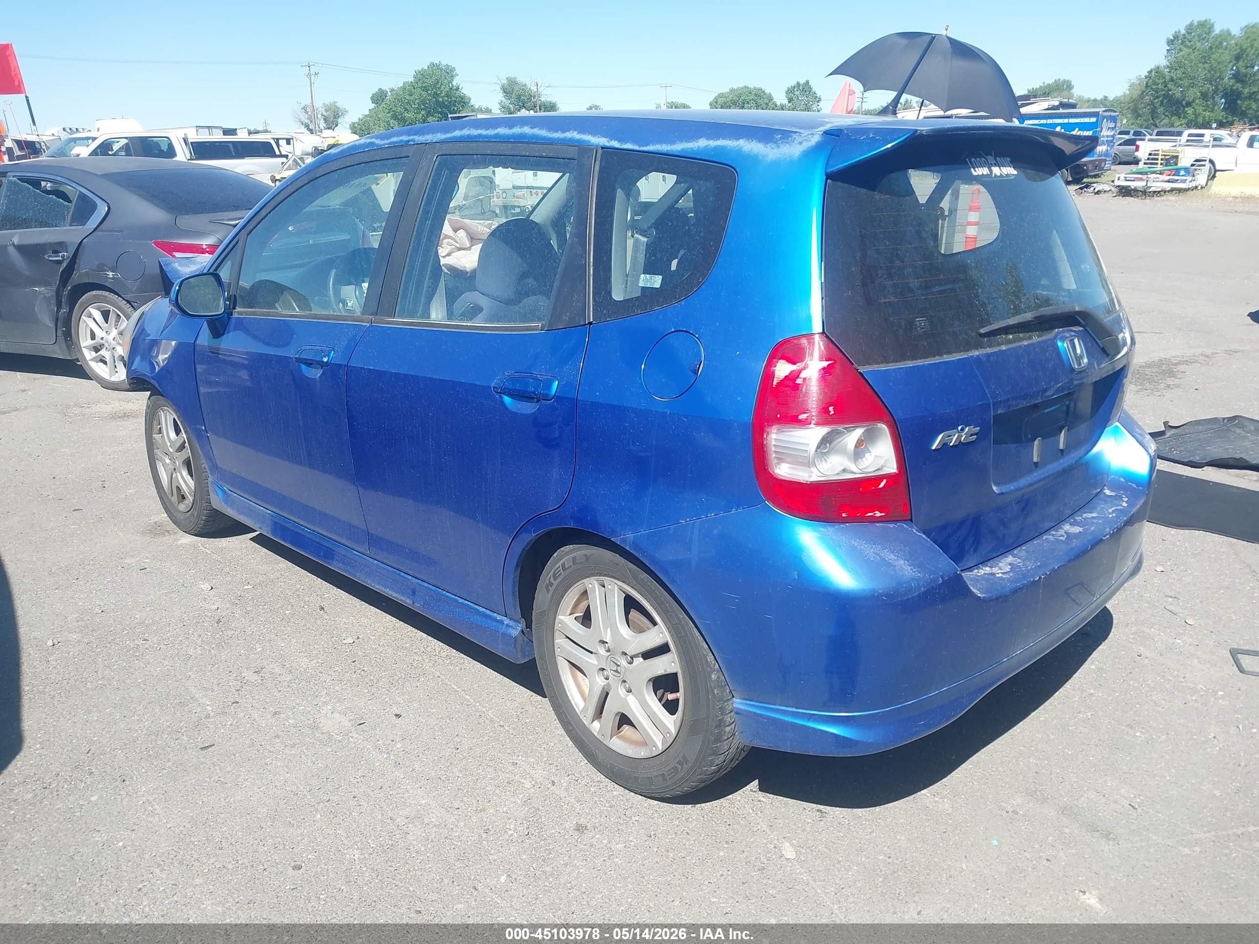 2008 Honda Fit Sport Синий vin: JHMGD38678S025862
