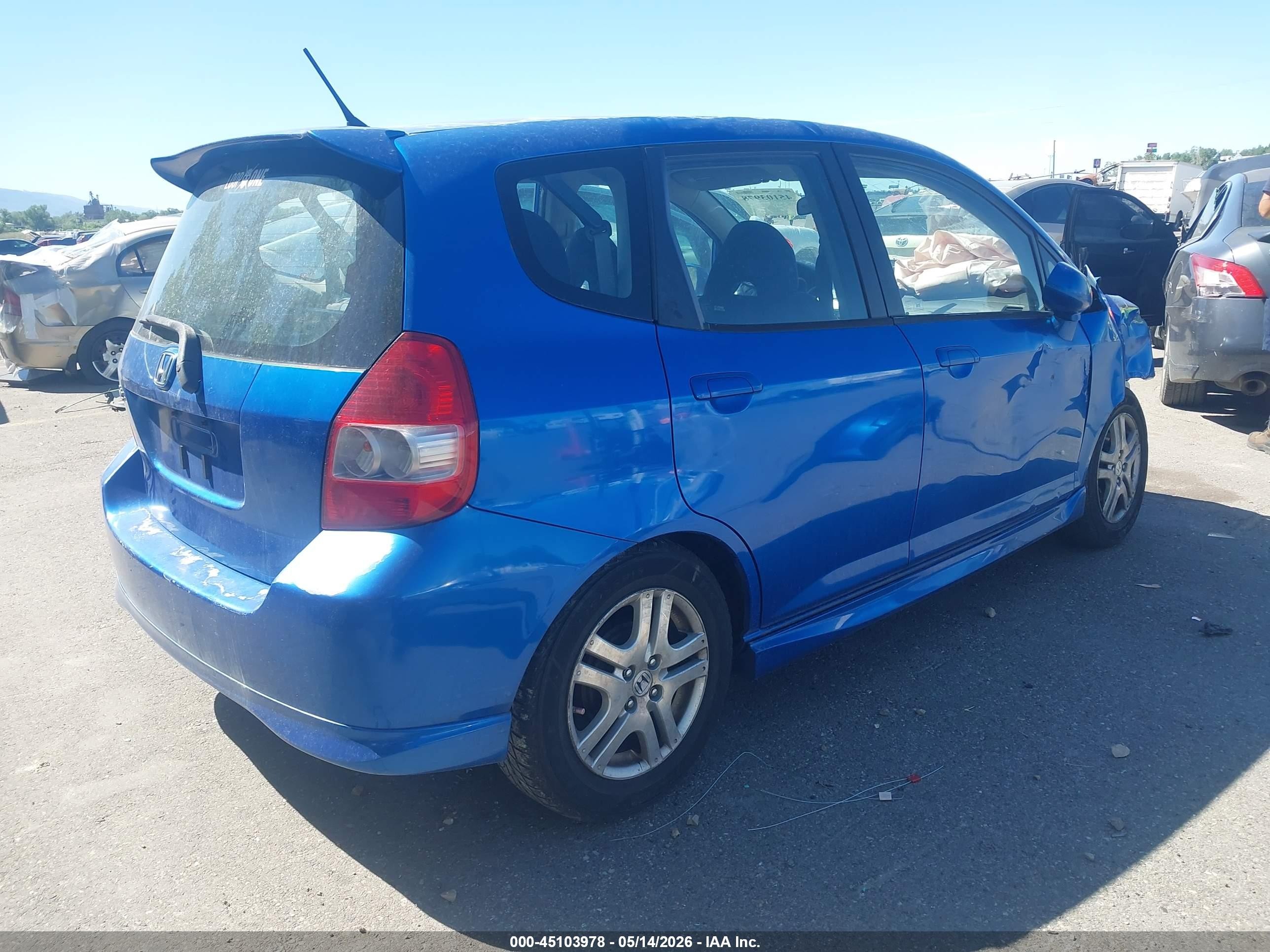 2008 Honda Fit Sport Синий vin: JHMGD38678S025862