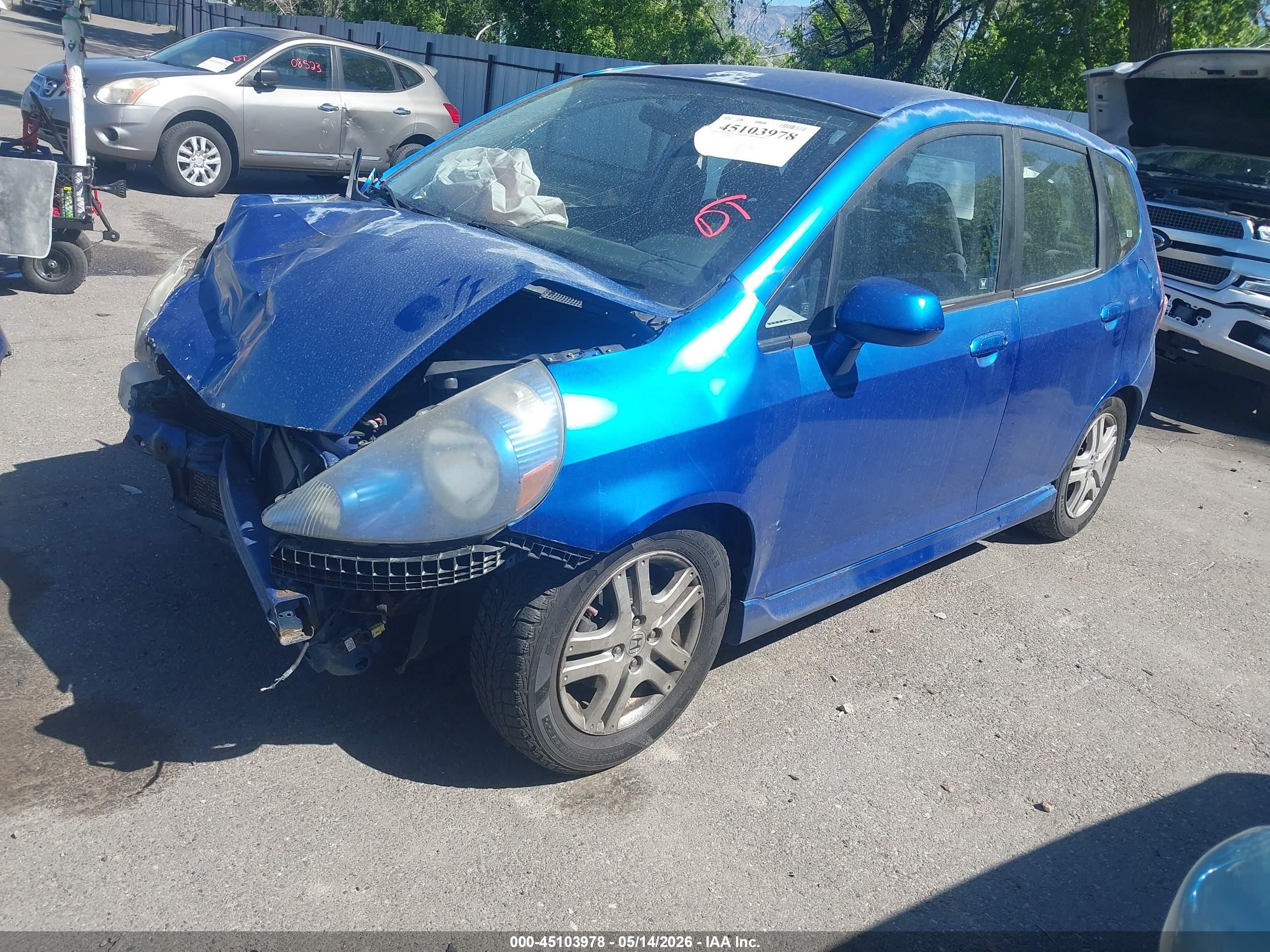 2008 Honda Fit Sport Синий vin: JHMGD38678S025862