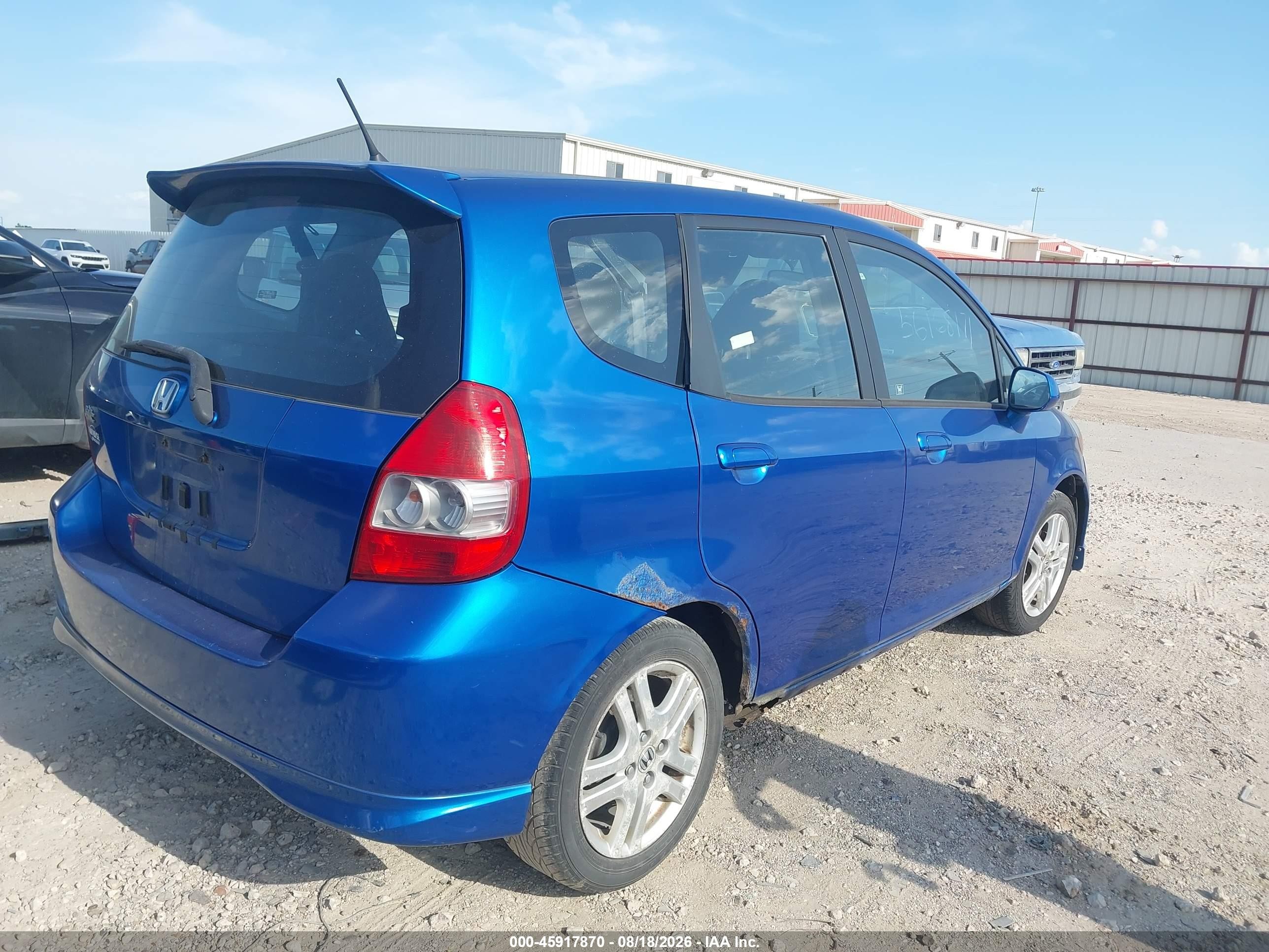 2007 Honda Fit Sport Blue vin: JHMGD38687S017784