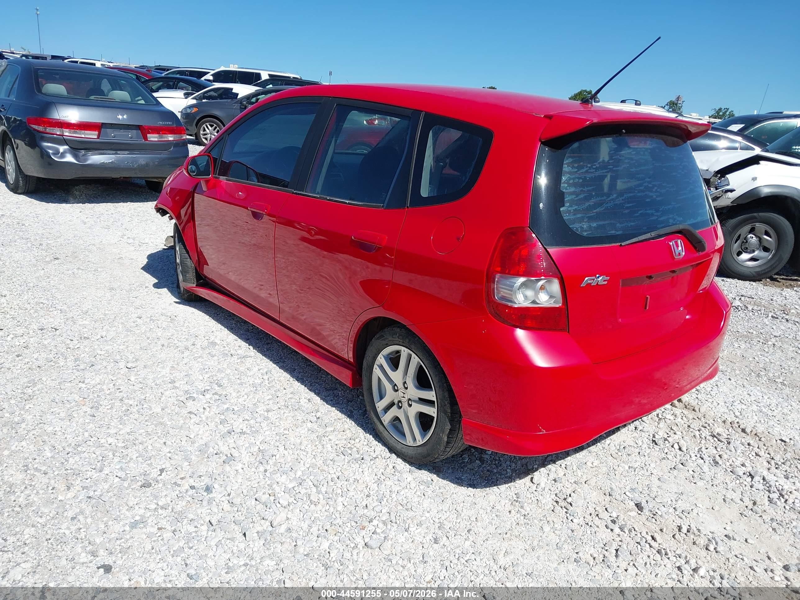 2007 Honda Fit Sport Red vin: JHMGD38687S064569
