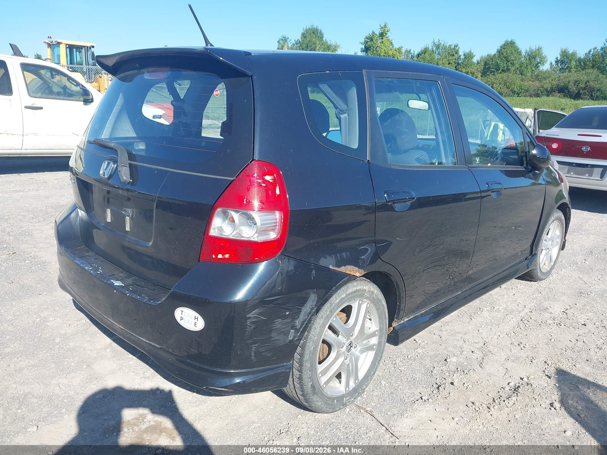 2008 Honda Fit Sport Черный vin: JHMGD38688S016409
