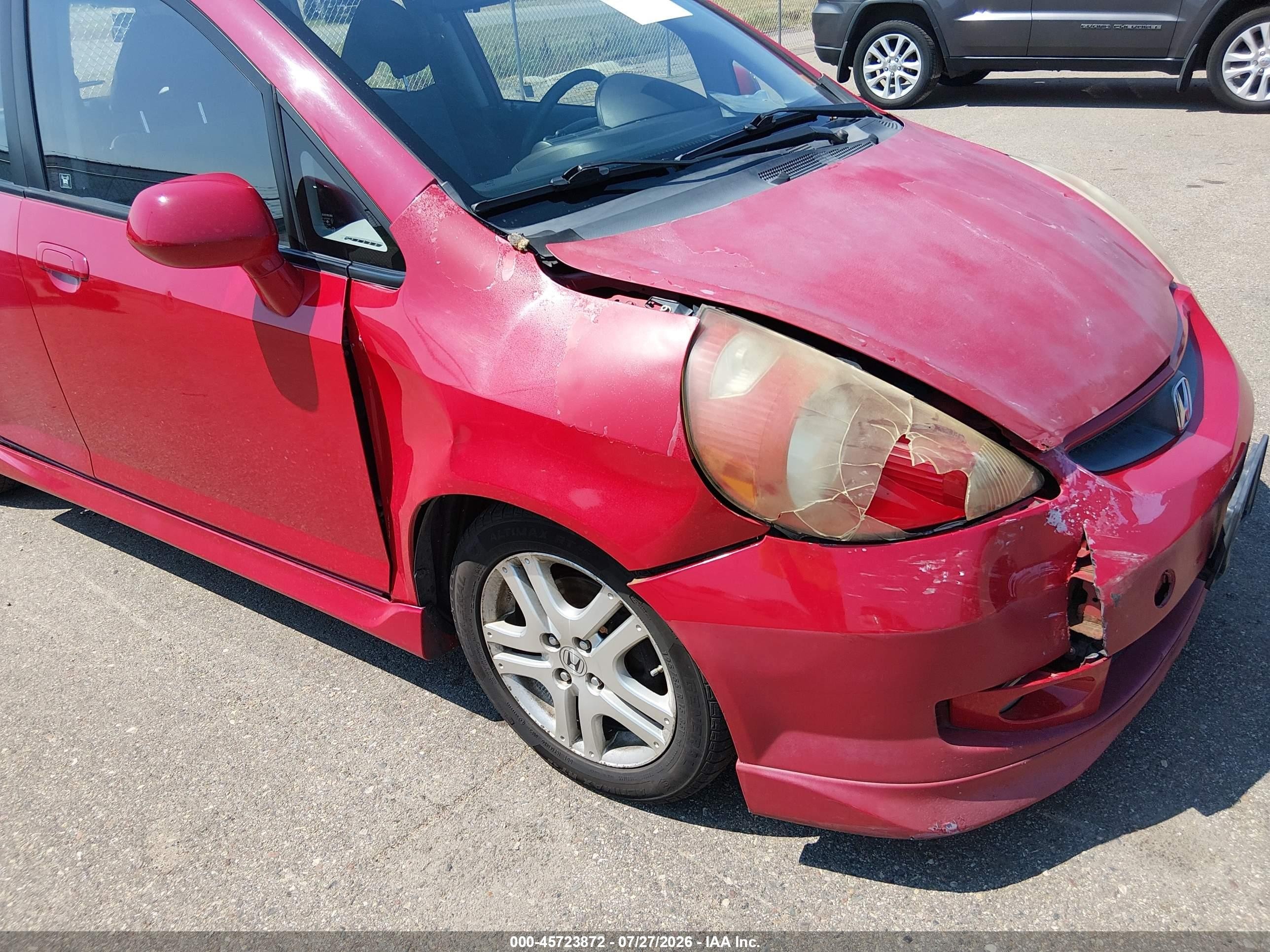 2008 Honda Fit Sport Red vin: JHMGD38688S027474