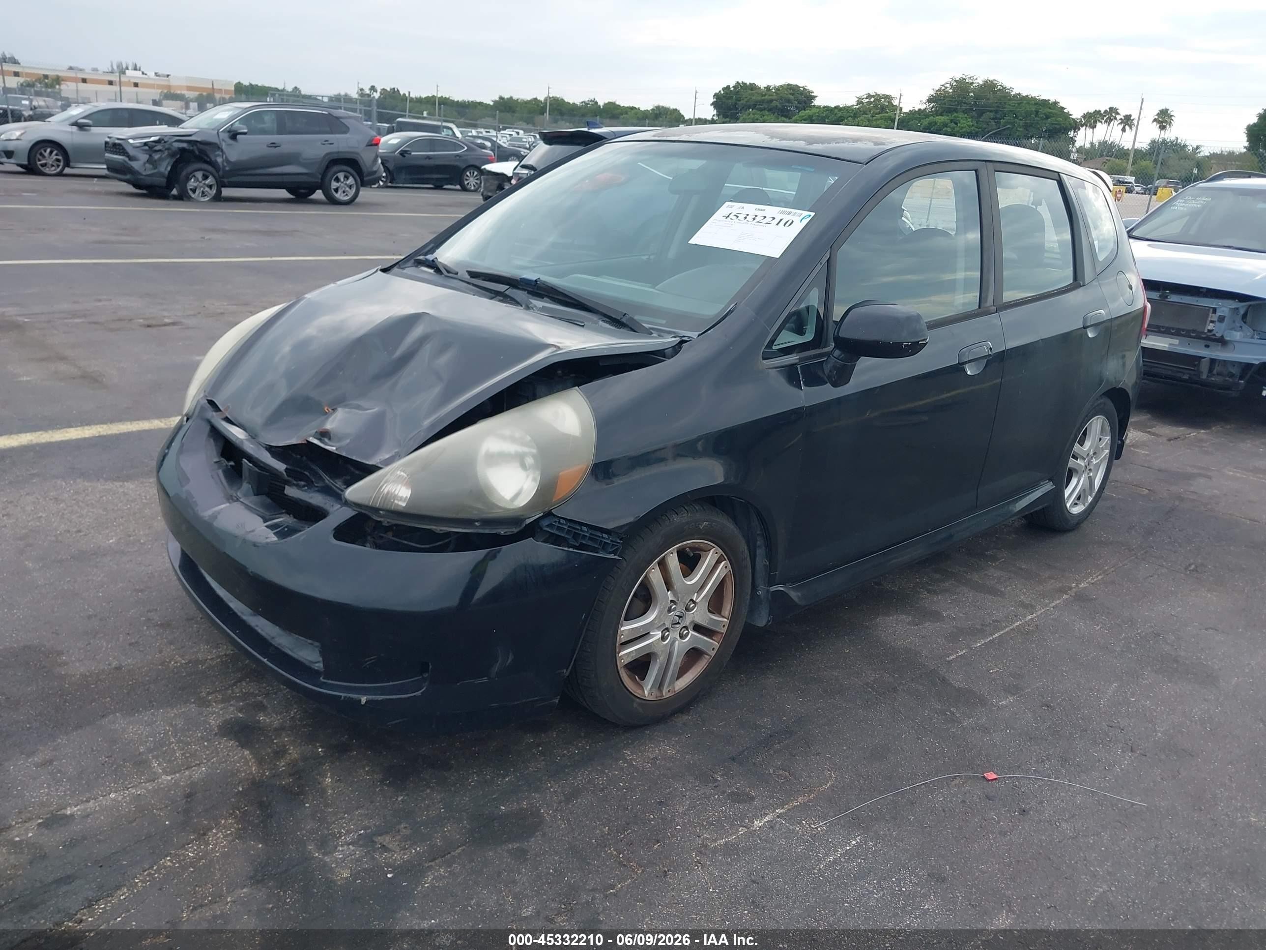2008 Honda Fit Sport Black vin: JHMGD38688S028835