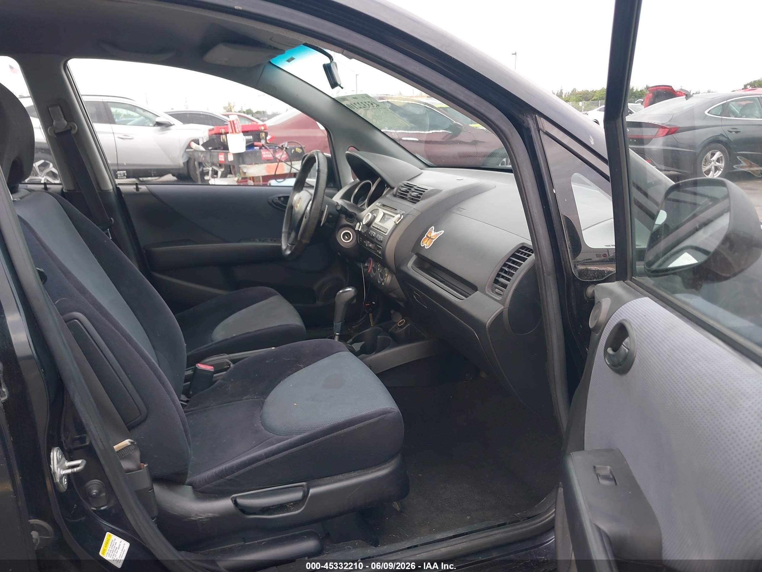 2008 Honda Fit Sport Black vin: JHMGD38688S028835