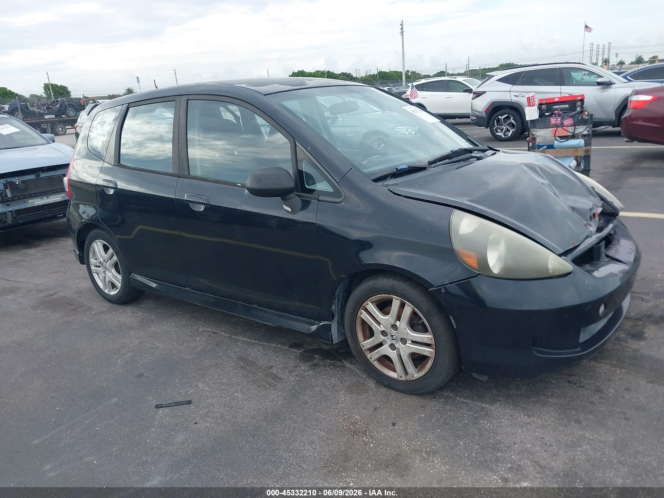 2008 Honda Fit Sport Черный vin: JHMGD38688S028835