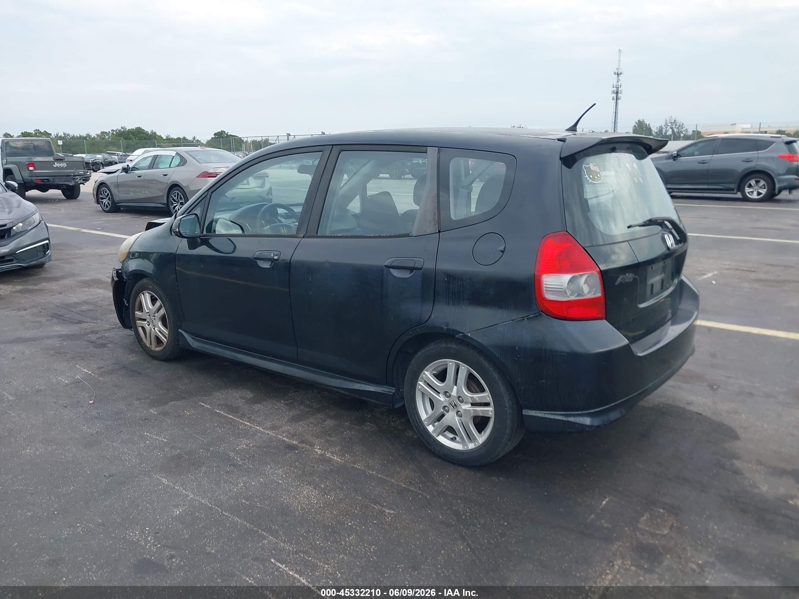 2008 Honda Fit Sport Black vin: JHMGD38688S028835
