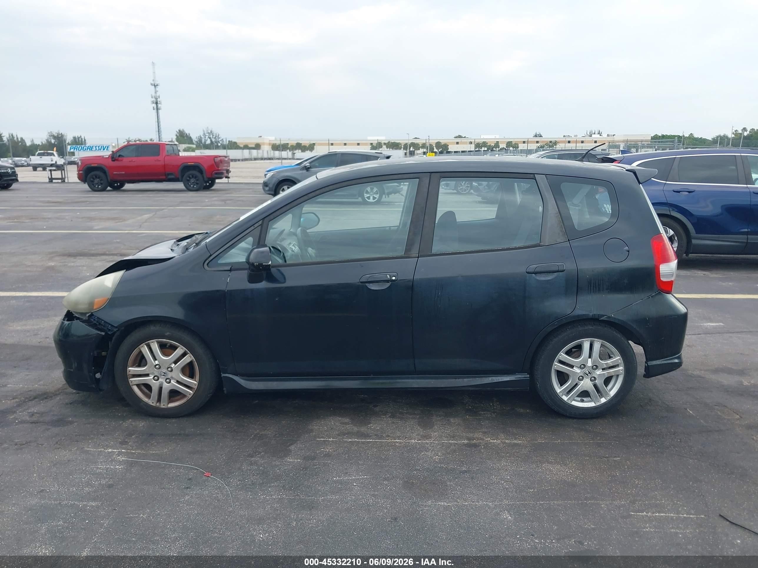 2008 Honda Fit Sport Black vin: JHMGD38688S028835