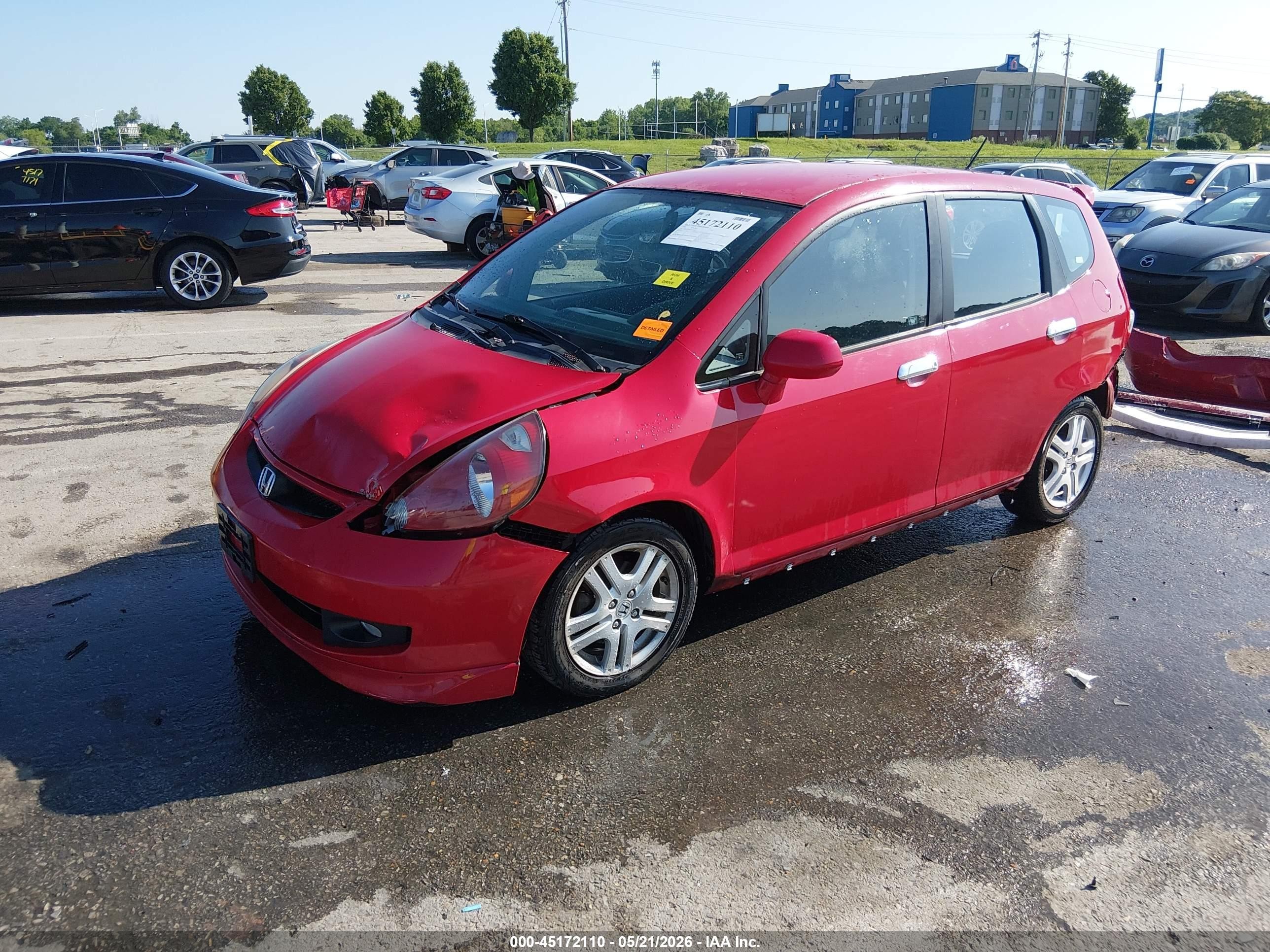 2008 Honda Fit Sport Red vin: JHMGD38688S030911