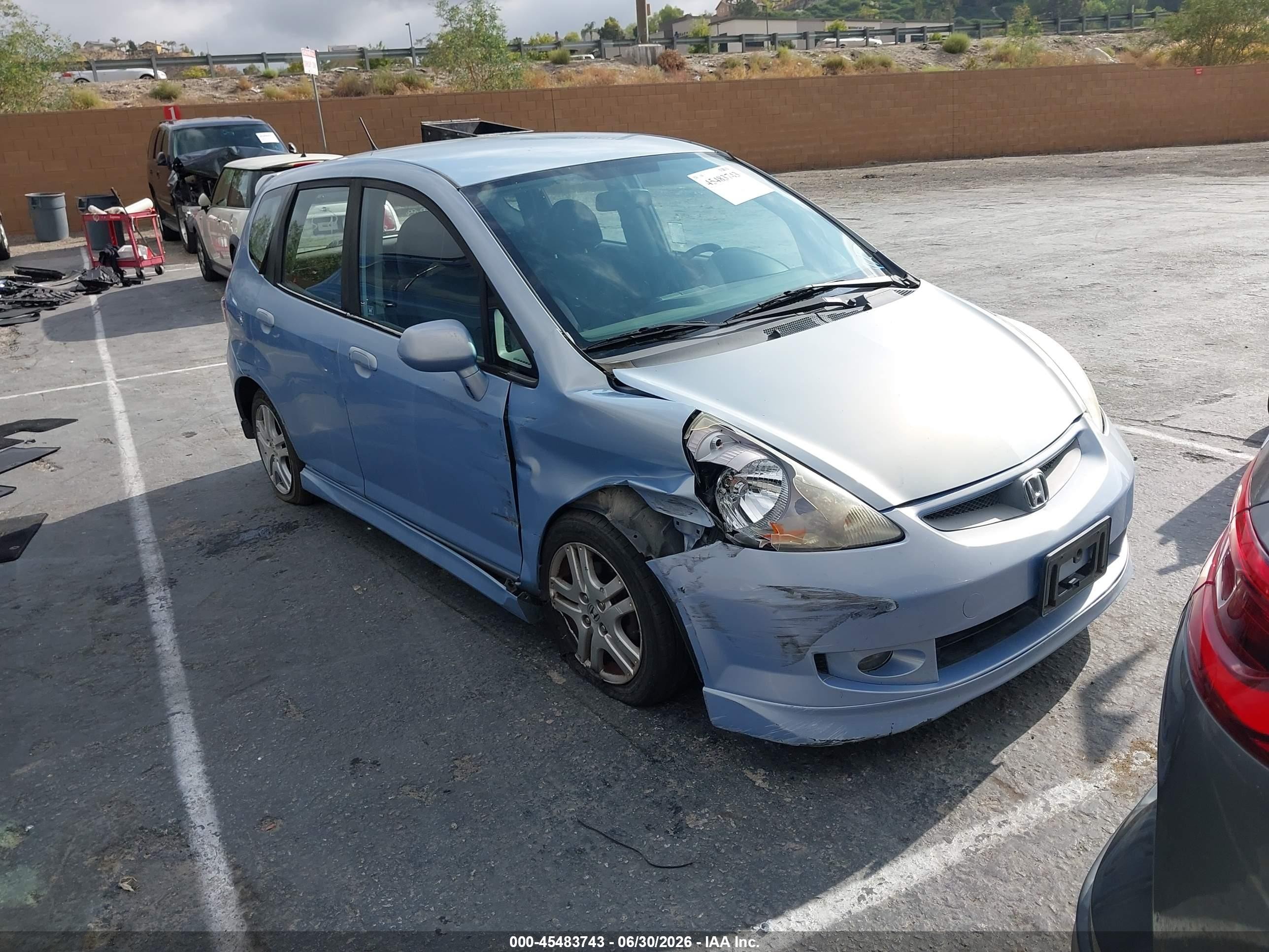2008 Honda Fit Sport Blue vin: JHMGD38688S034201
